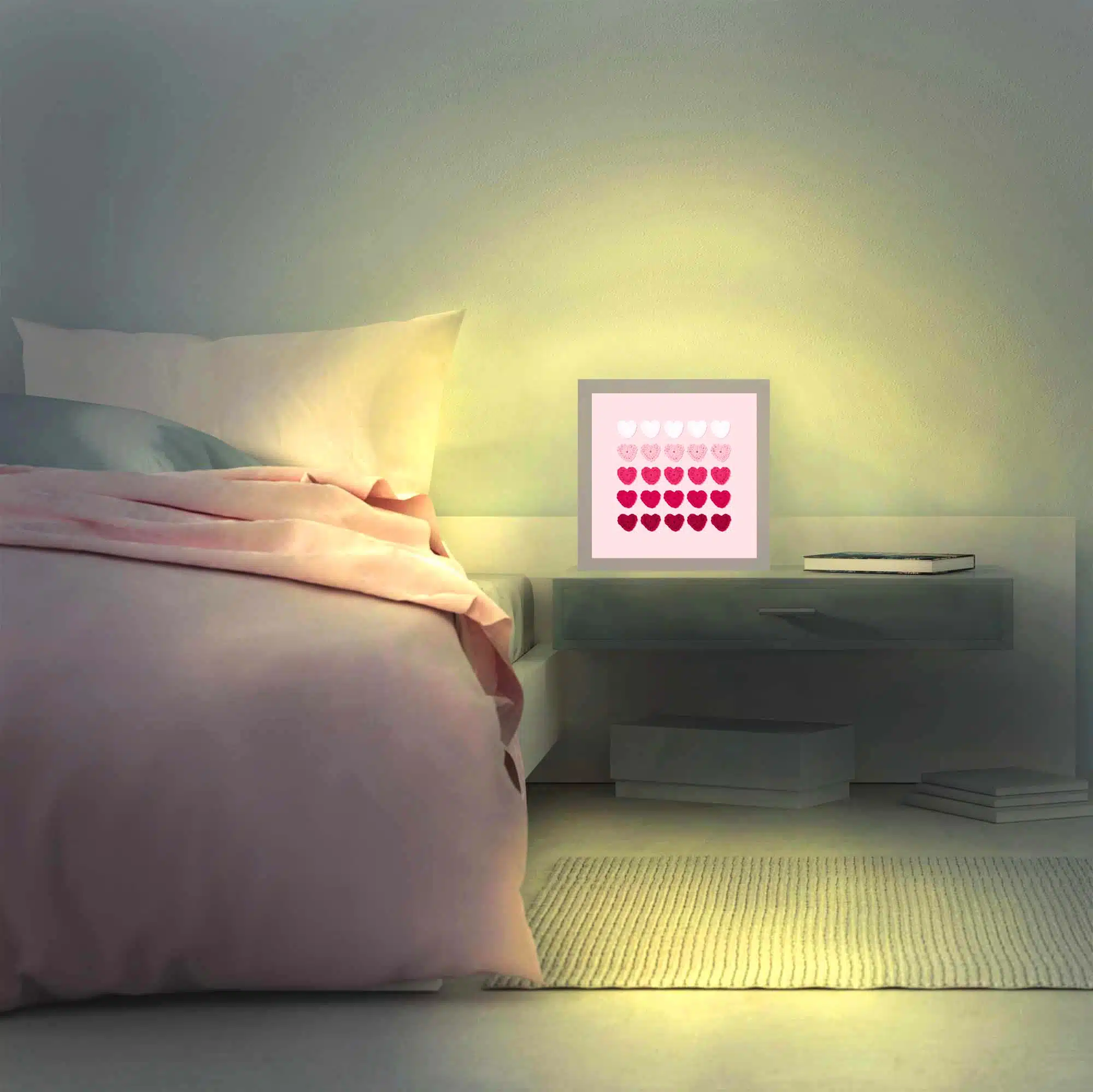 Lampe cœur allumée Lampe cœur allumée