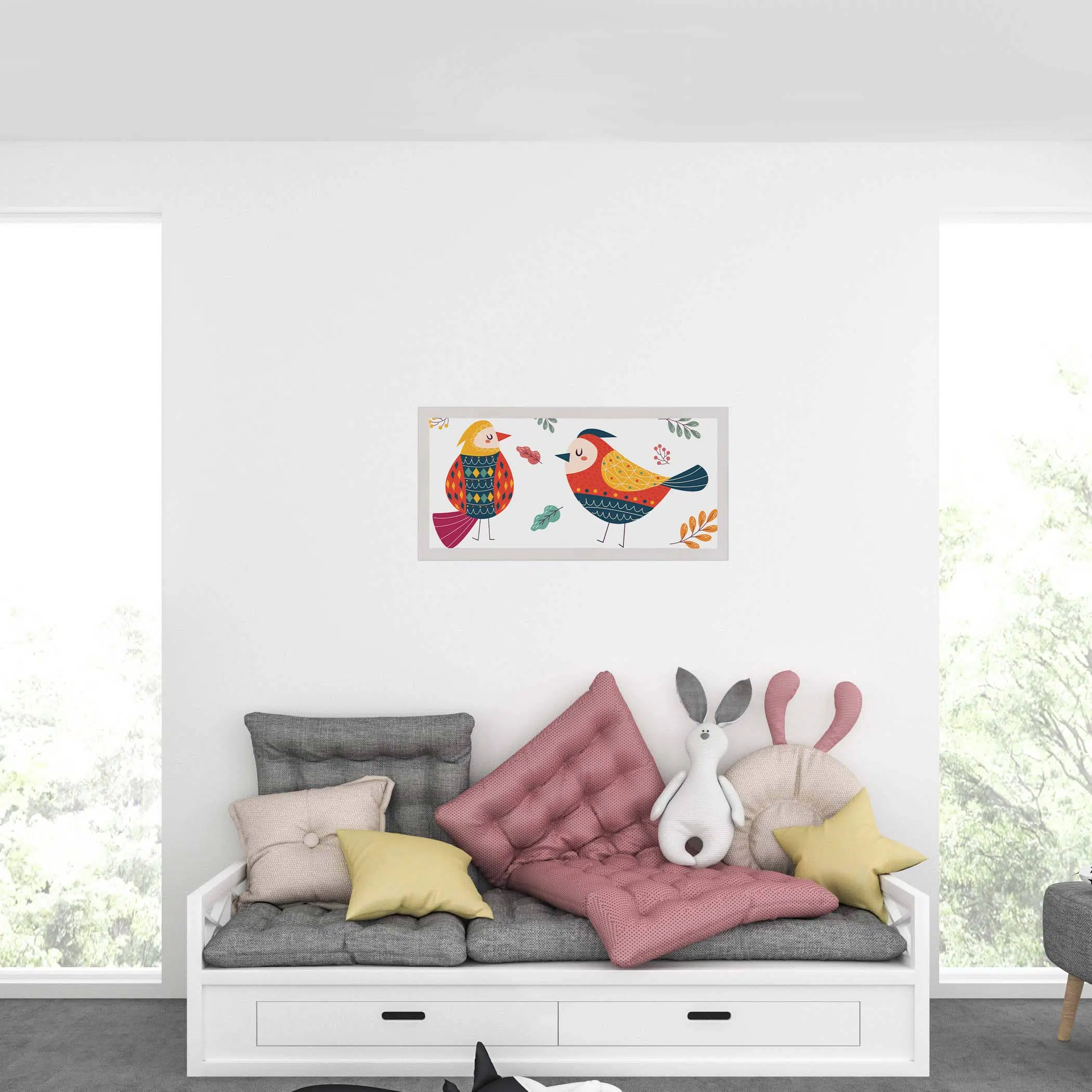 Applique murale avec oiseaux éteinte Applique murale avec oiseaux éteinte