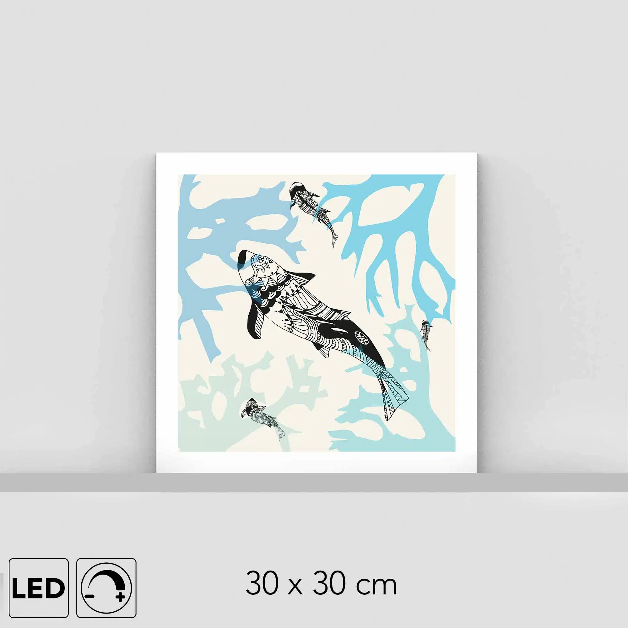 Lampe carpe koi bleue Lampe carpe koi bleue
