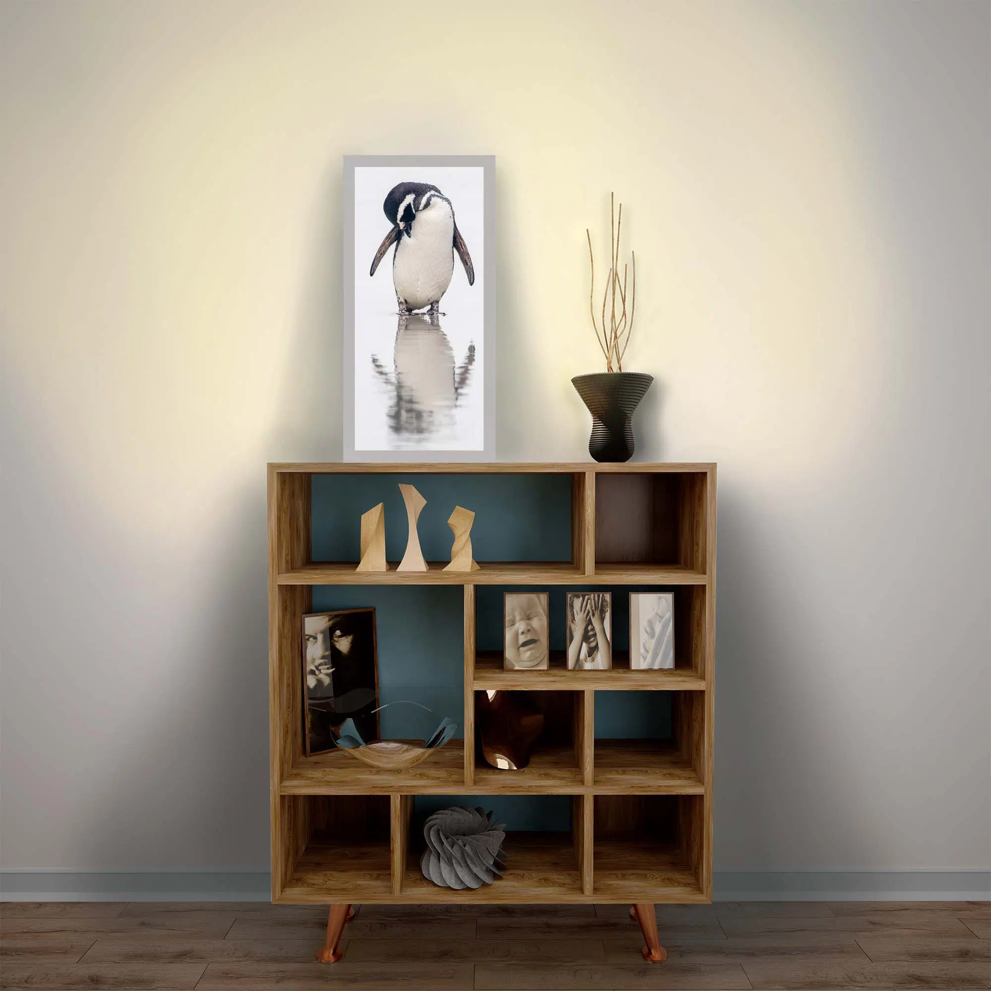 Lampe manchots de Magellan allumée