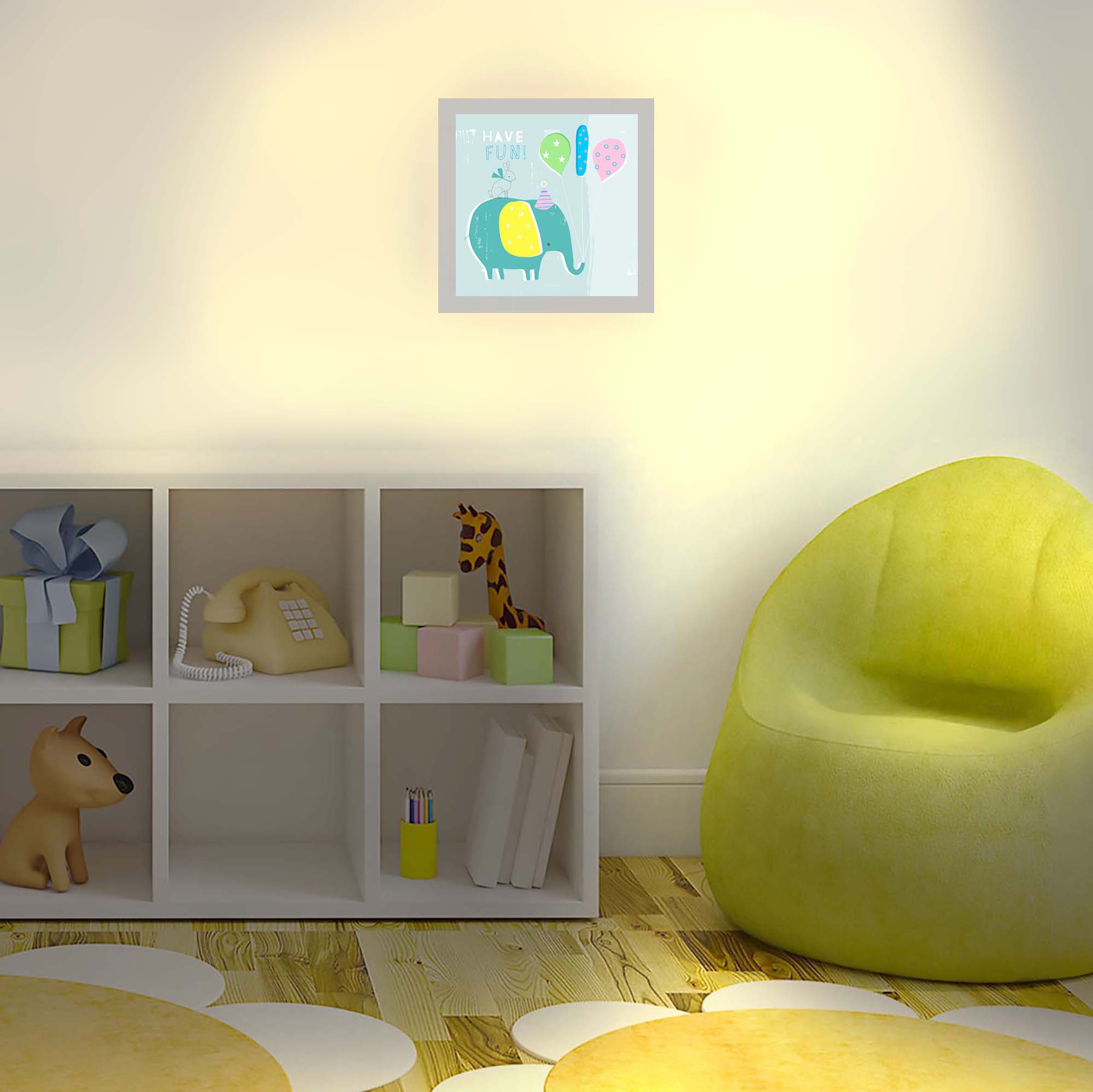 Applique murale fête éléphant allumée Applique murale fête éléphant allumée