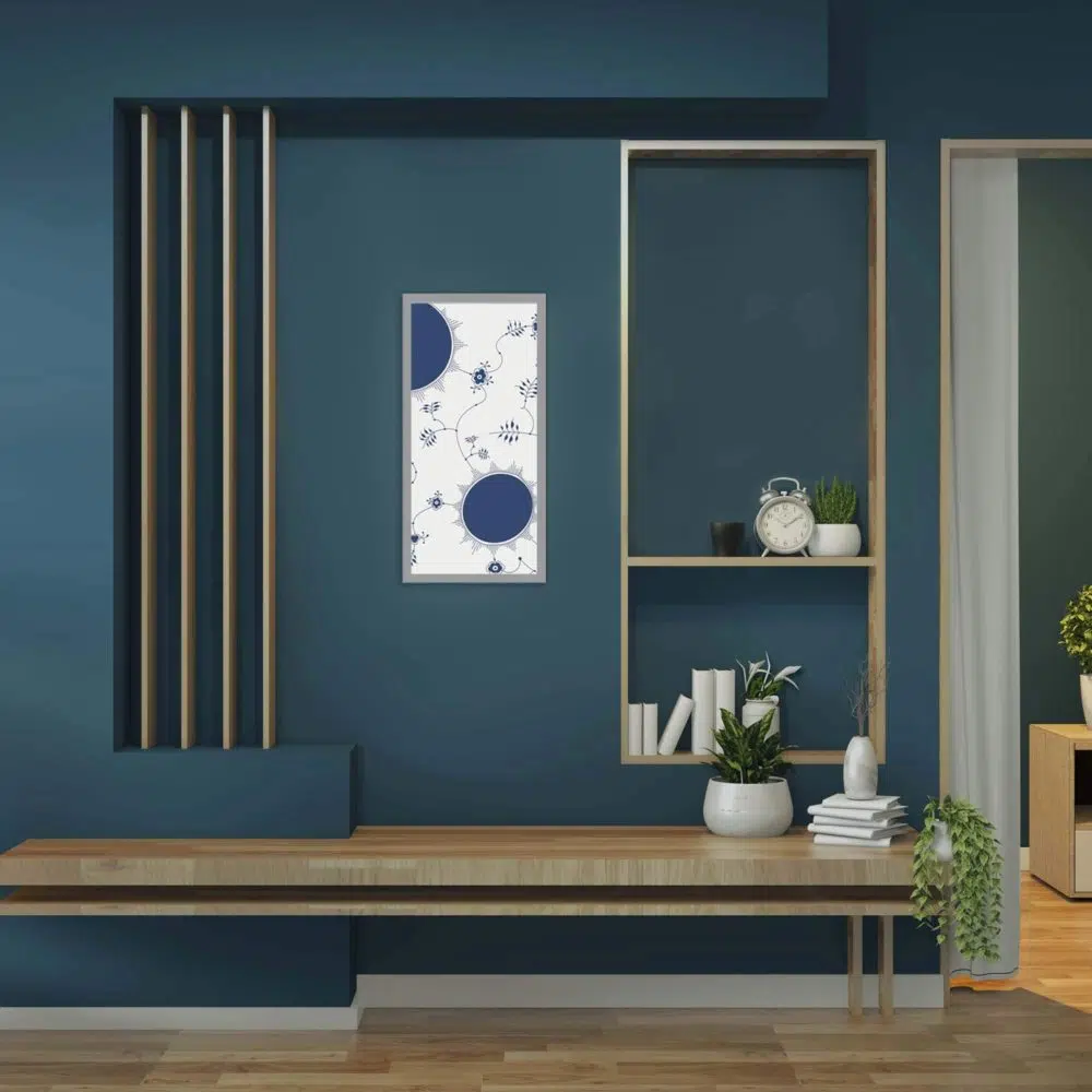 Applique murale bleue verticale éteinte