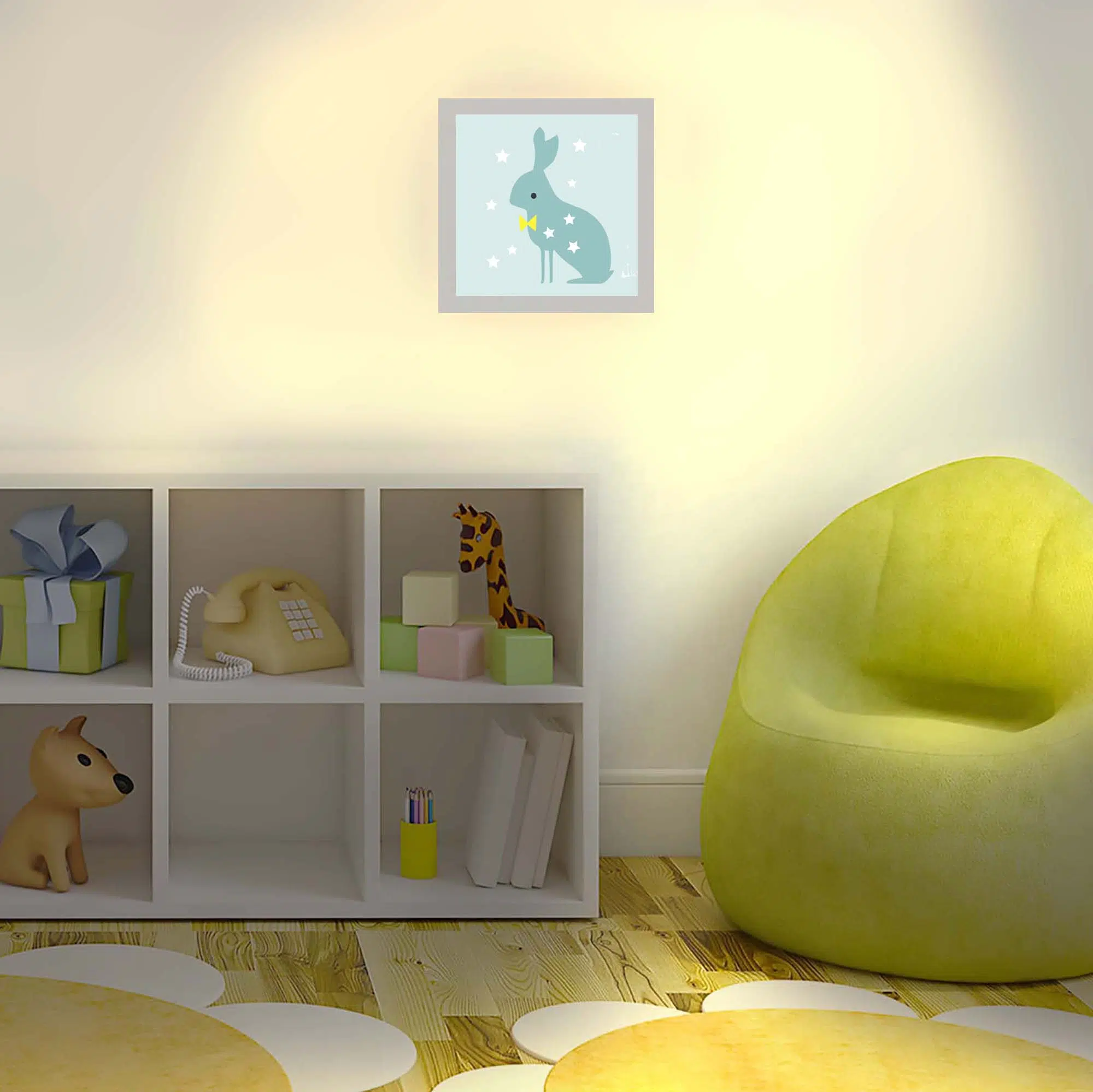 Applique murale fête lapin allumée Applique murale fête lapin allumée