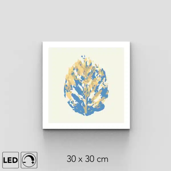 Applique murale feuille jaune et bleue