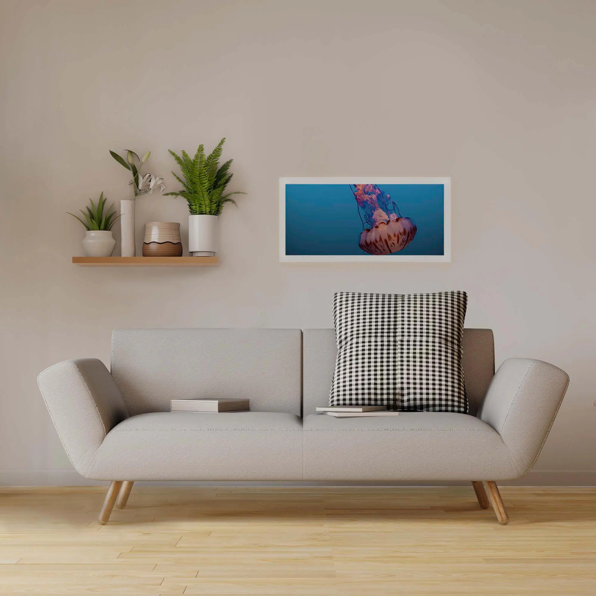 Applique murale méduse rose éteinte