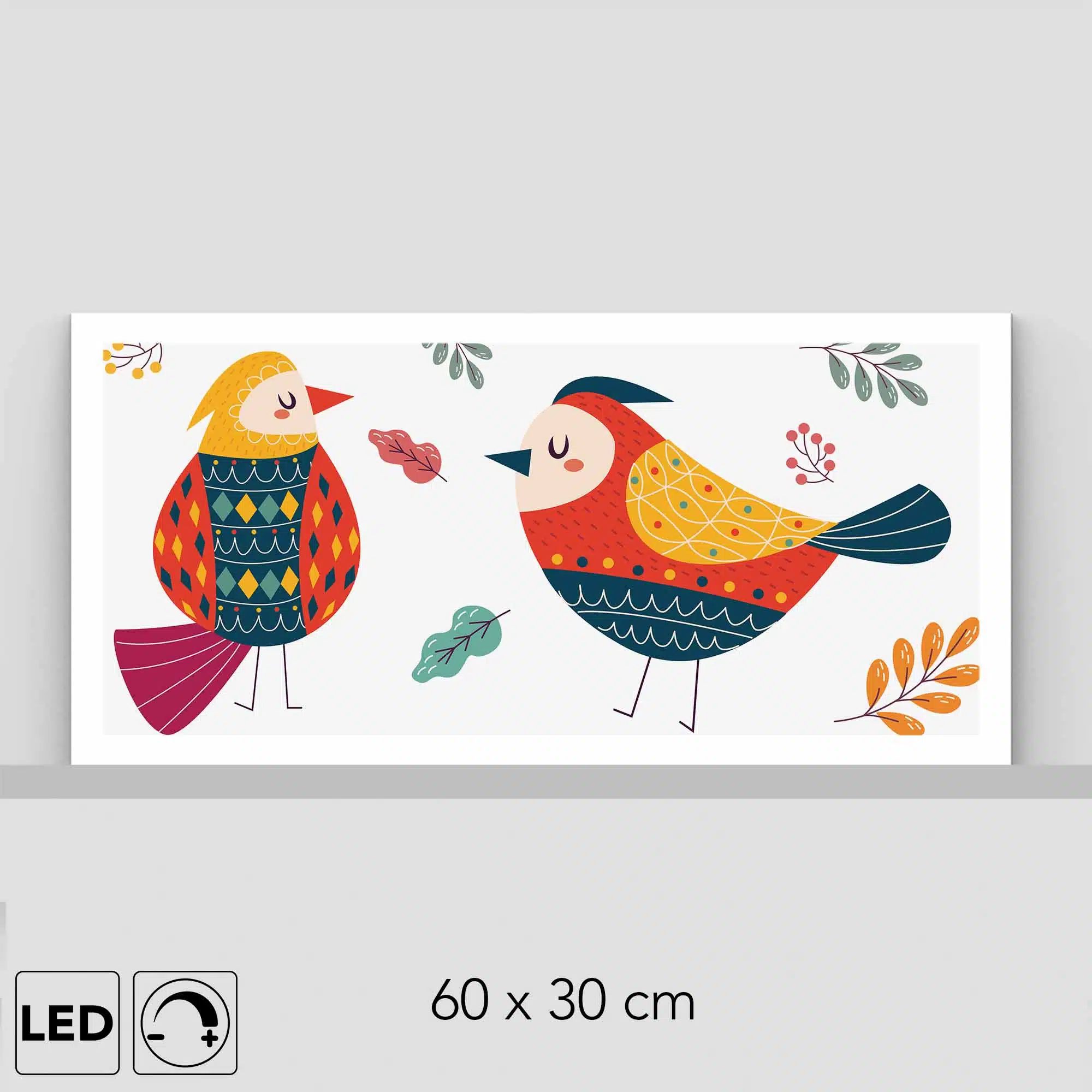 Lampe avec oiseaux