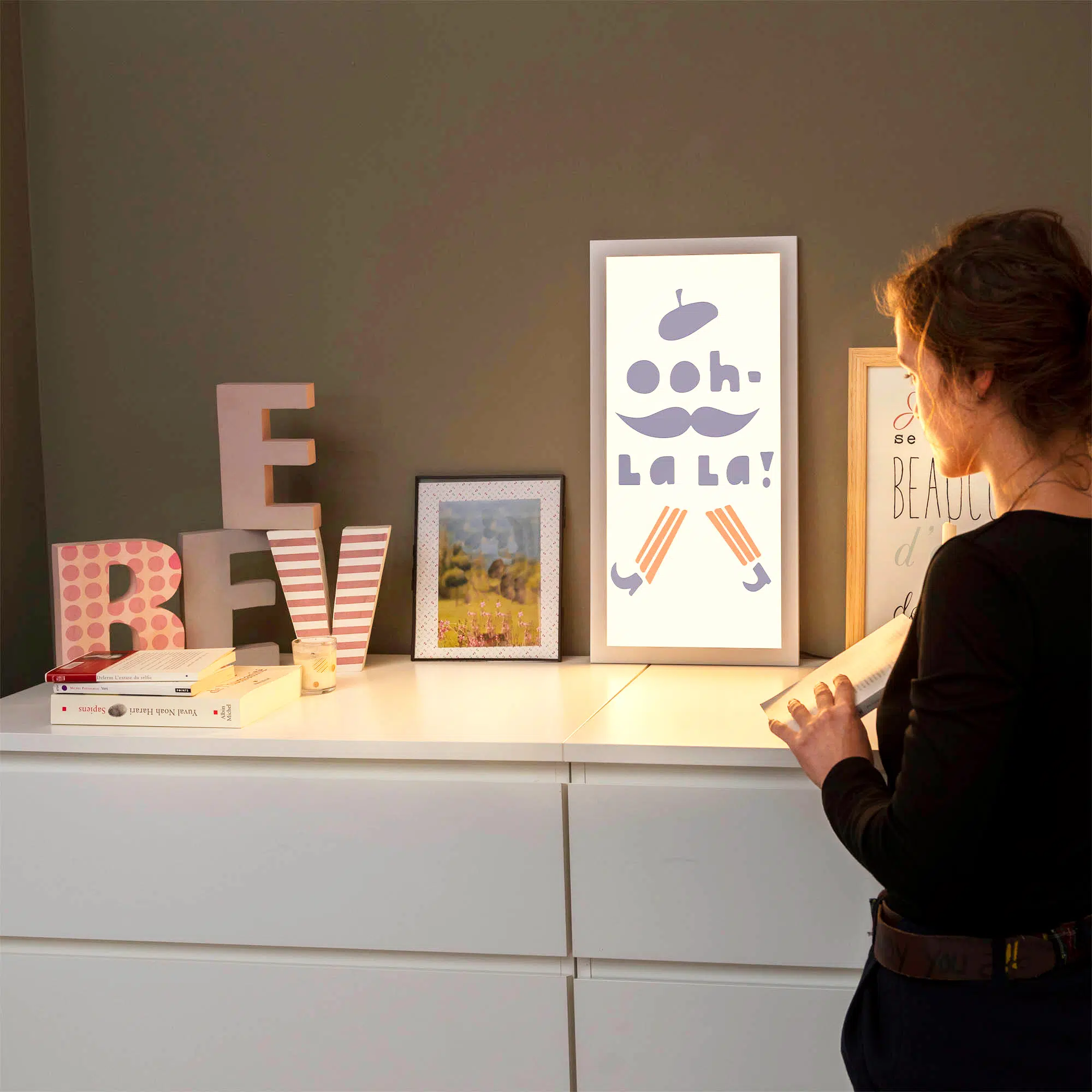 Lampe french touch allumée