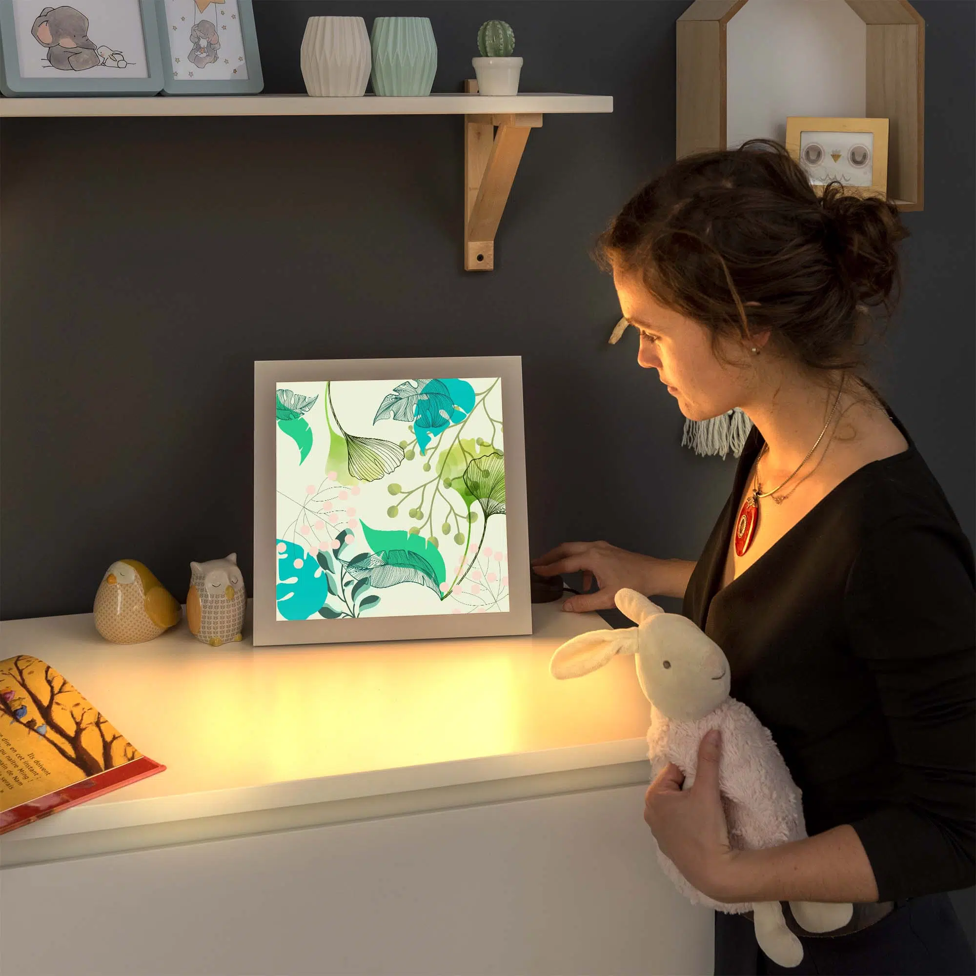 Lampe ginkgo allumée Lampe ginkgo allumée