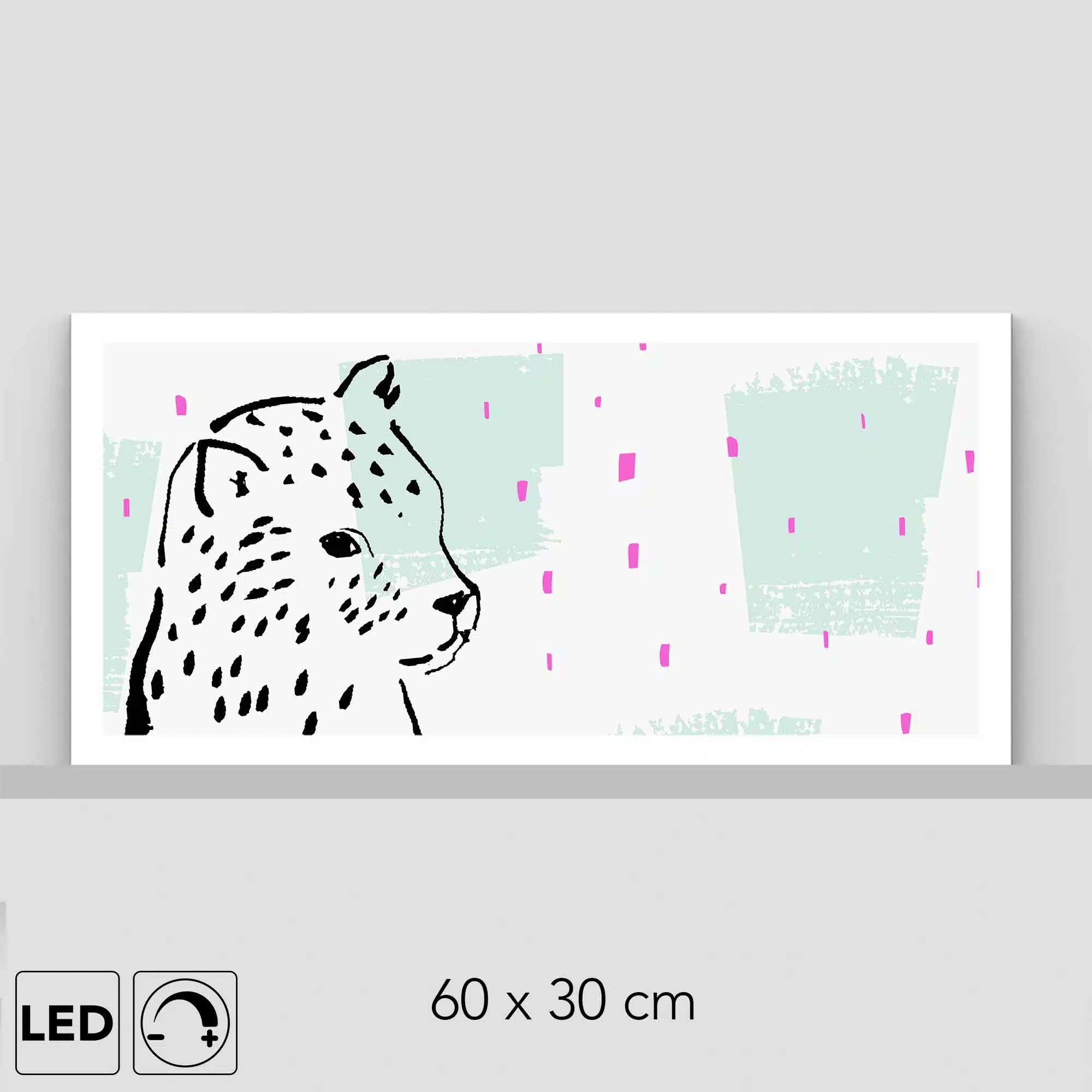 Lampe léopard horizontale Lampe léopard horizontale