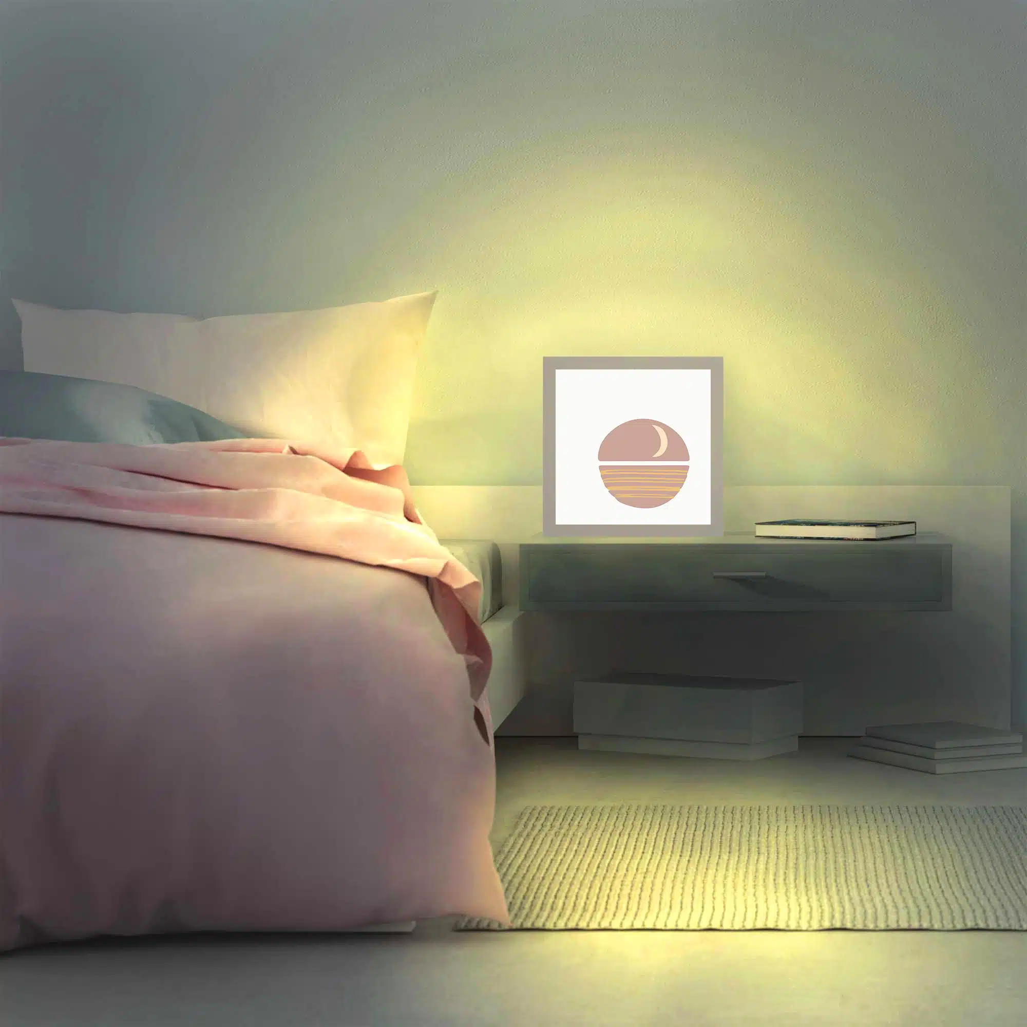 Lampe lune allumée Lampe lune allumée