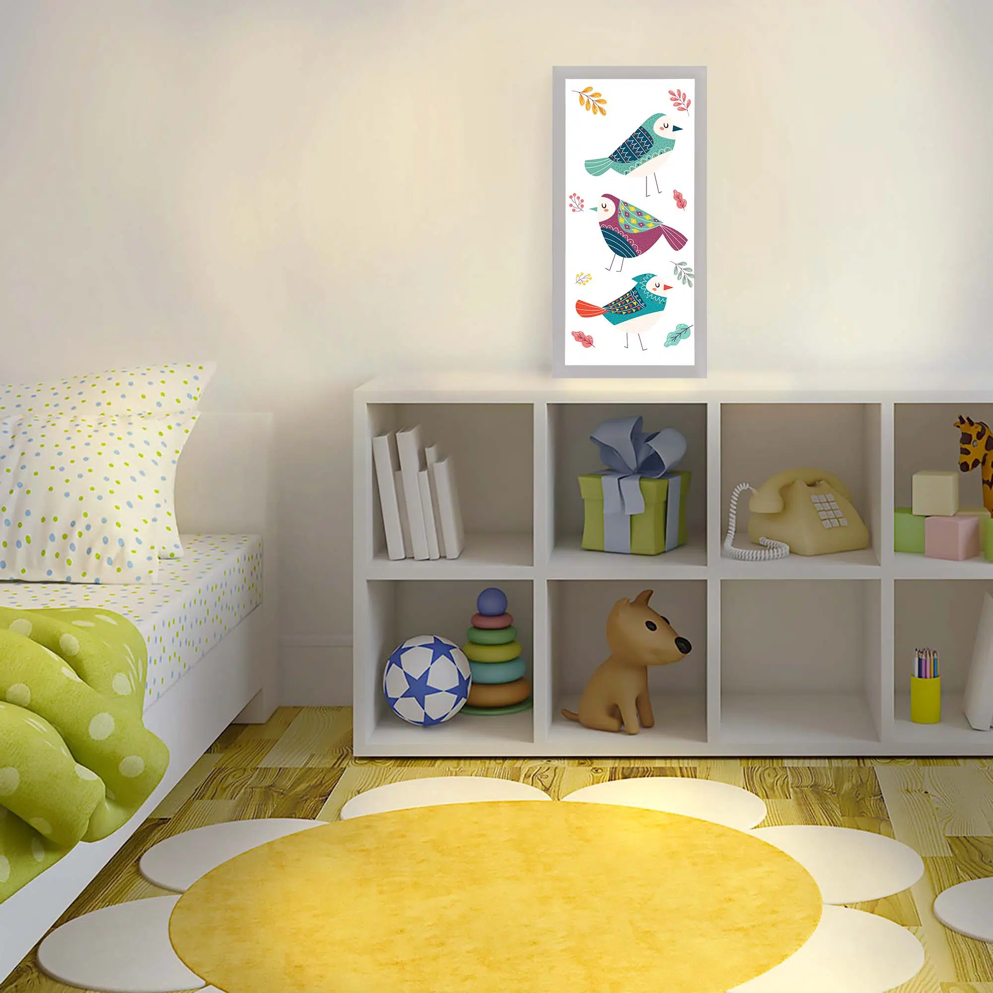 Lampe oiseaux allumée