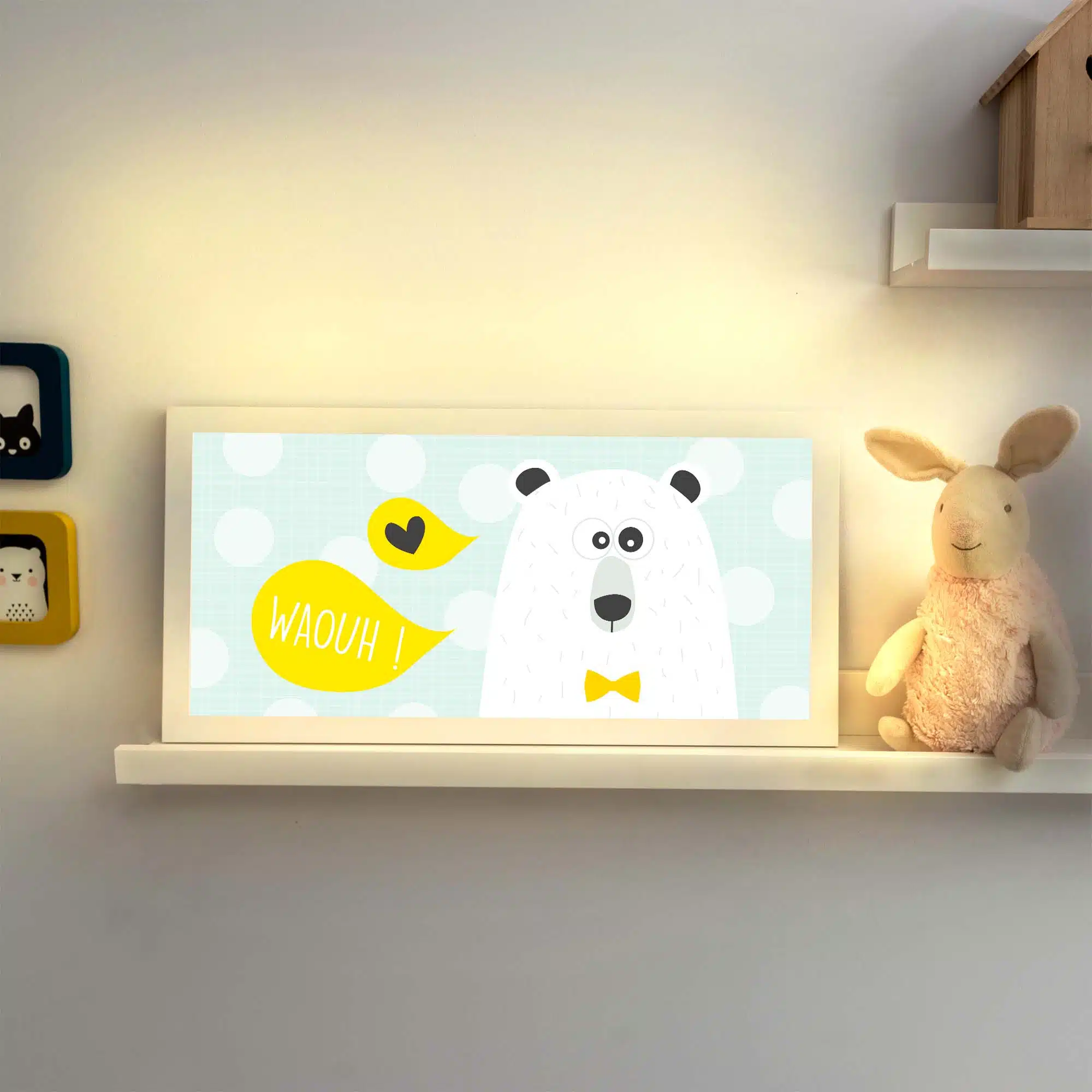 Lampe ours horizontale allumée Lampe ours horizontale allumée
