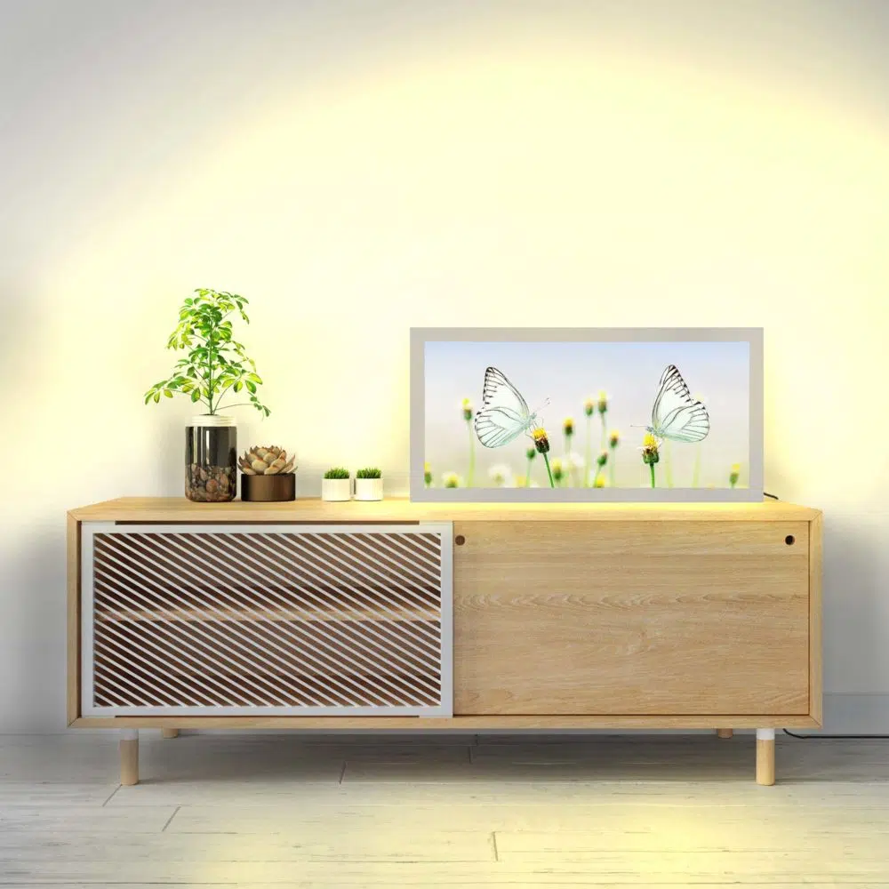 Lampe papillons allumée