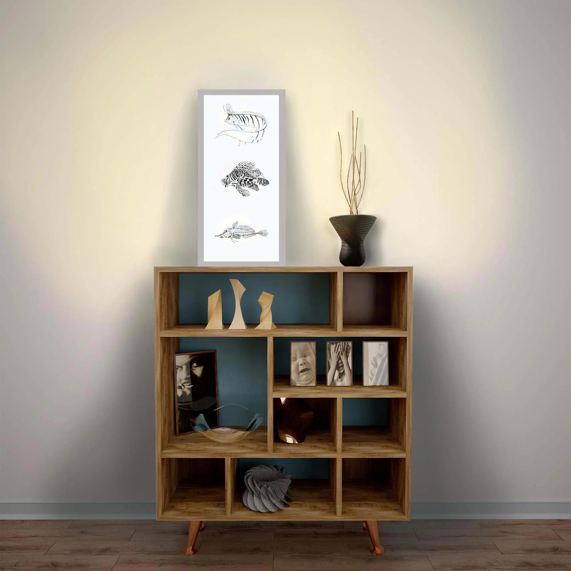 Lampe poissons allumée Lampe poissons allumée