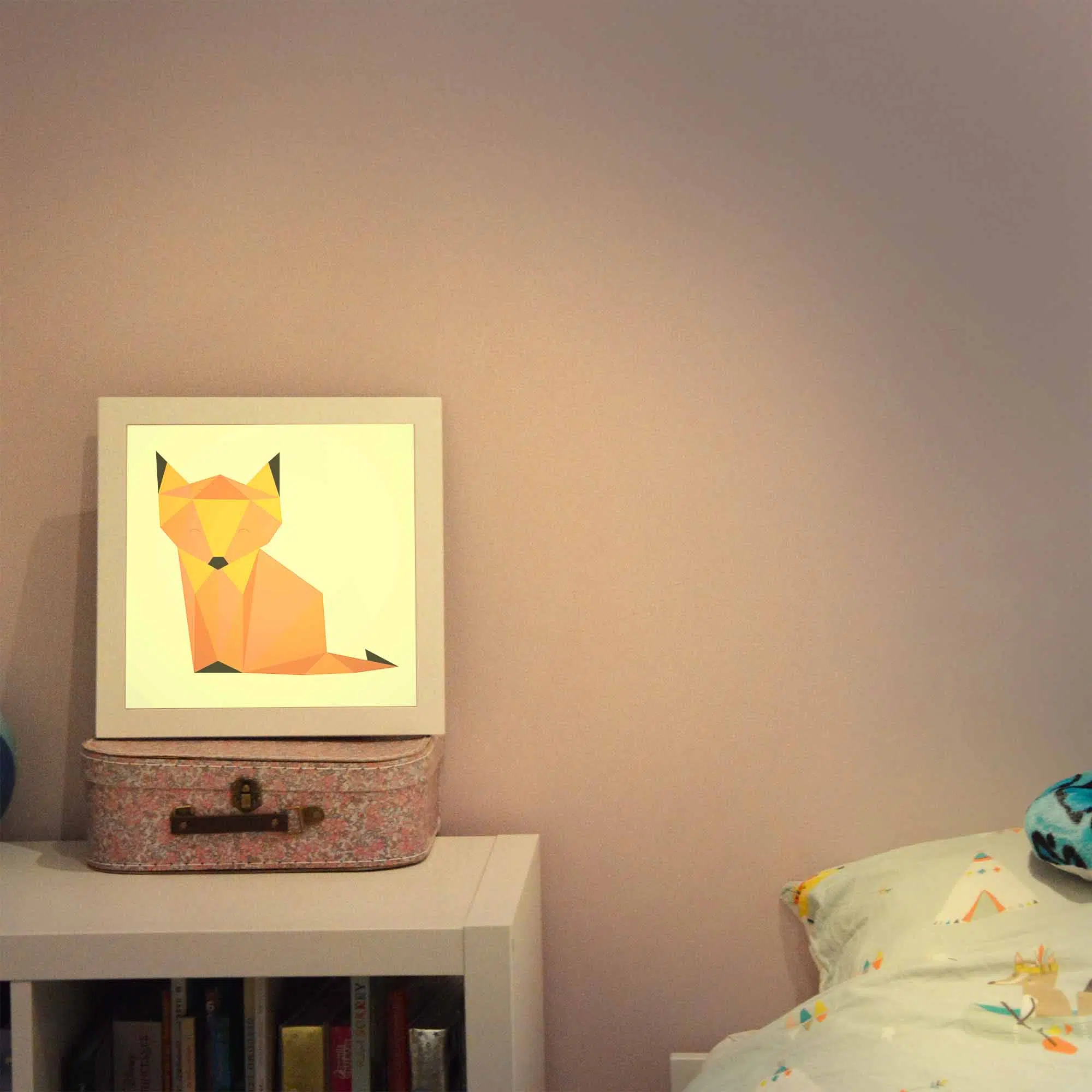 Lampe renard allumée Lampe renard allumée
