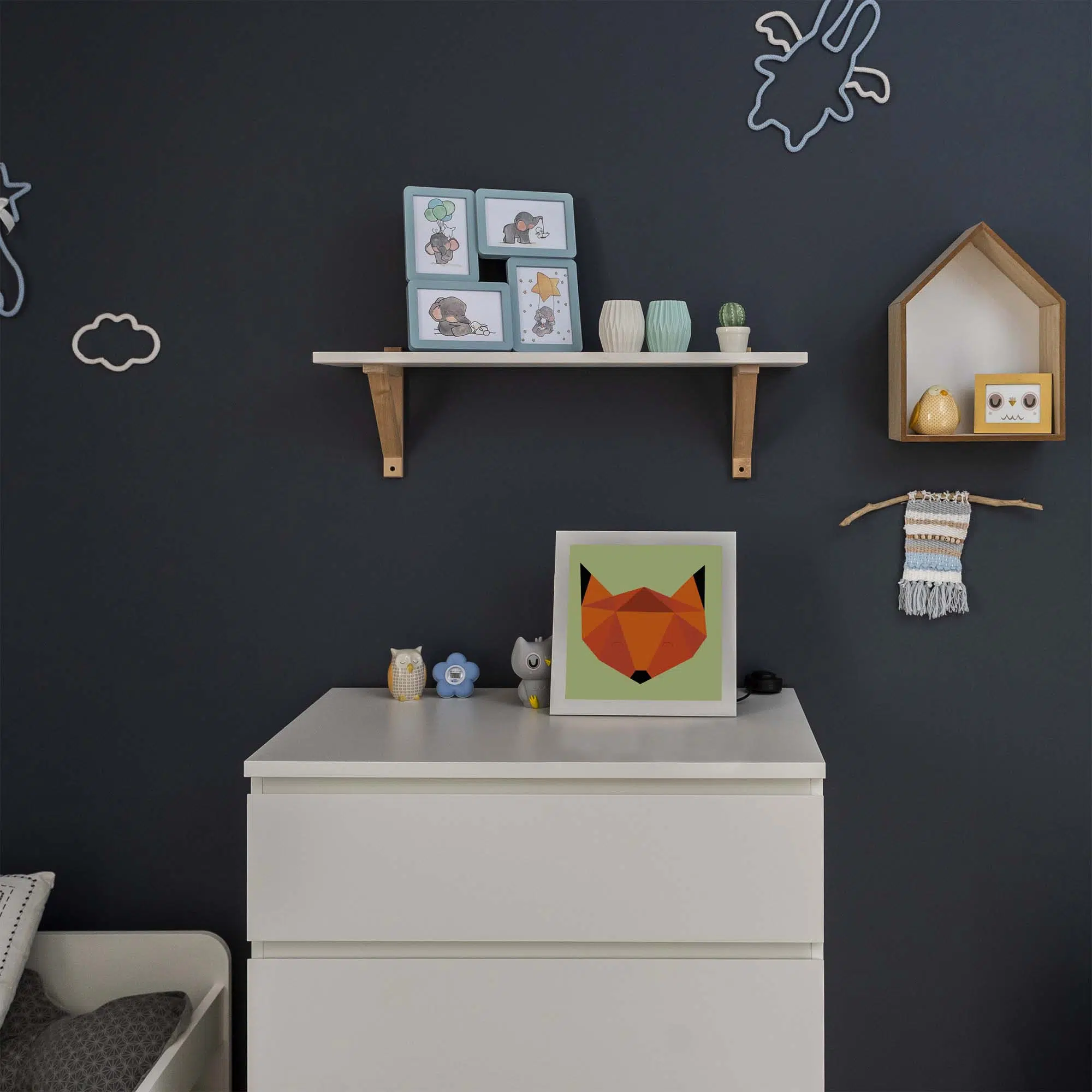 Lampe tête de renard éteinte Lampe tête de renard éteinte