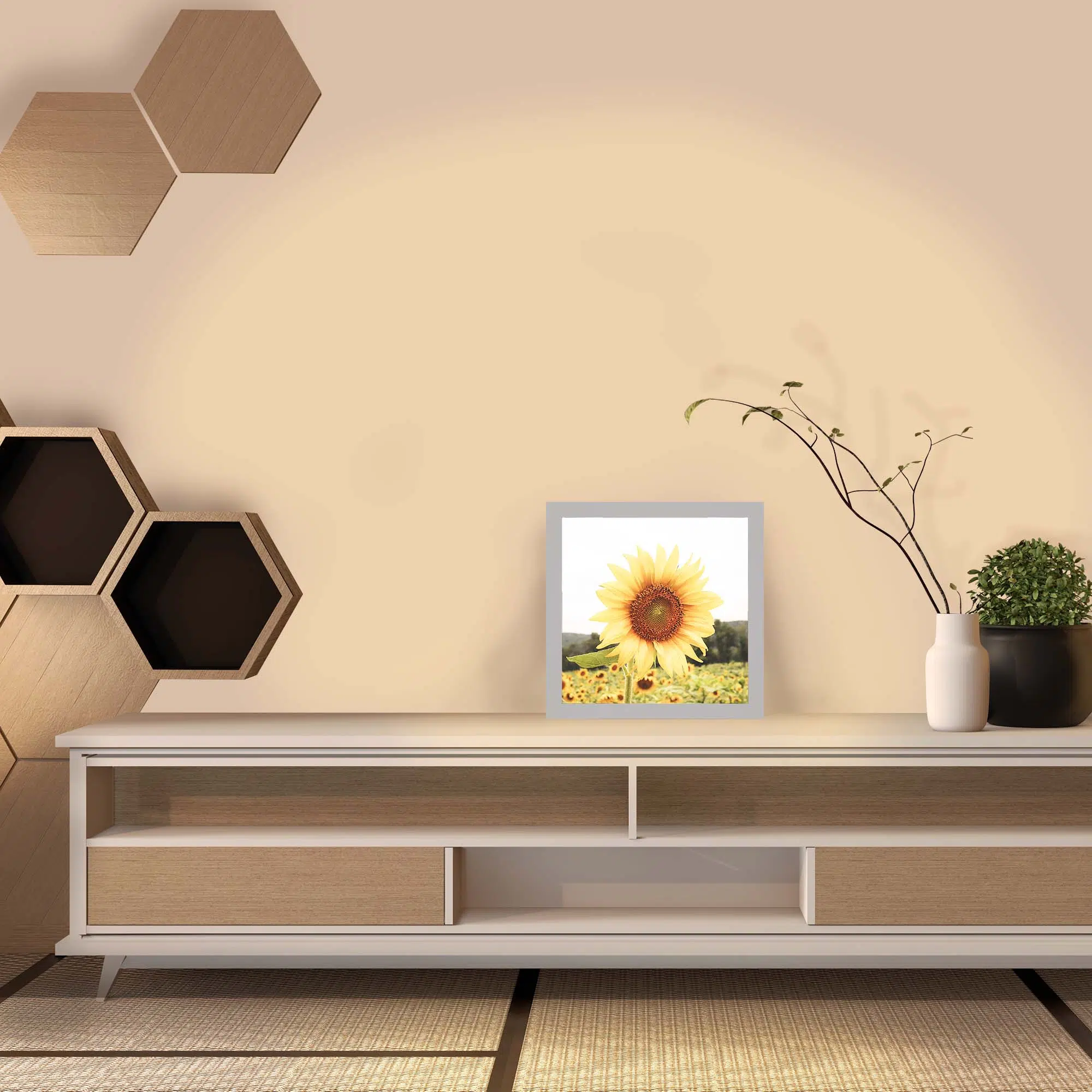Lampe tournesol allumée Lampe tournesol allumée