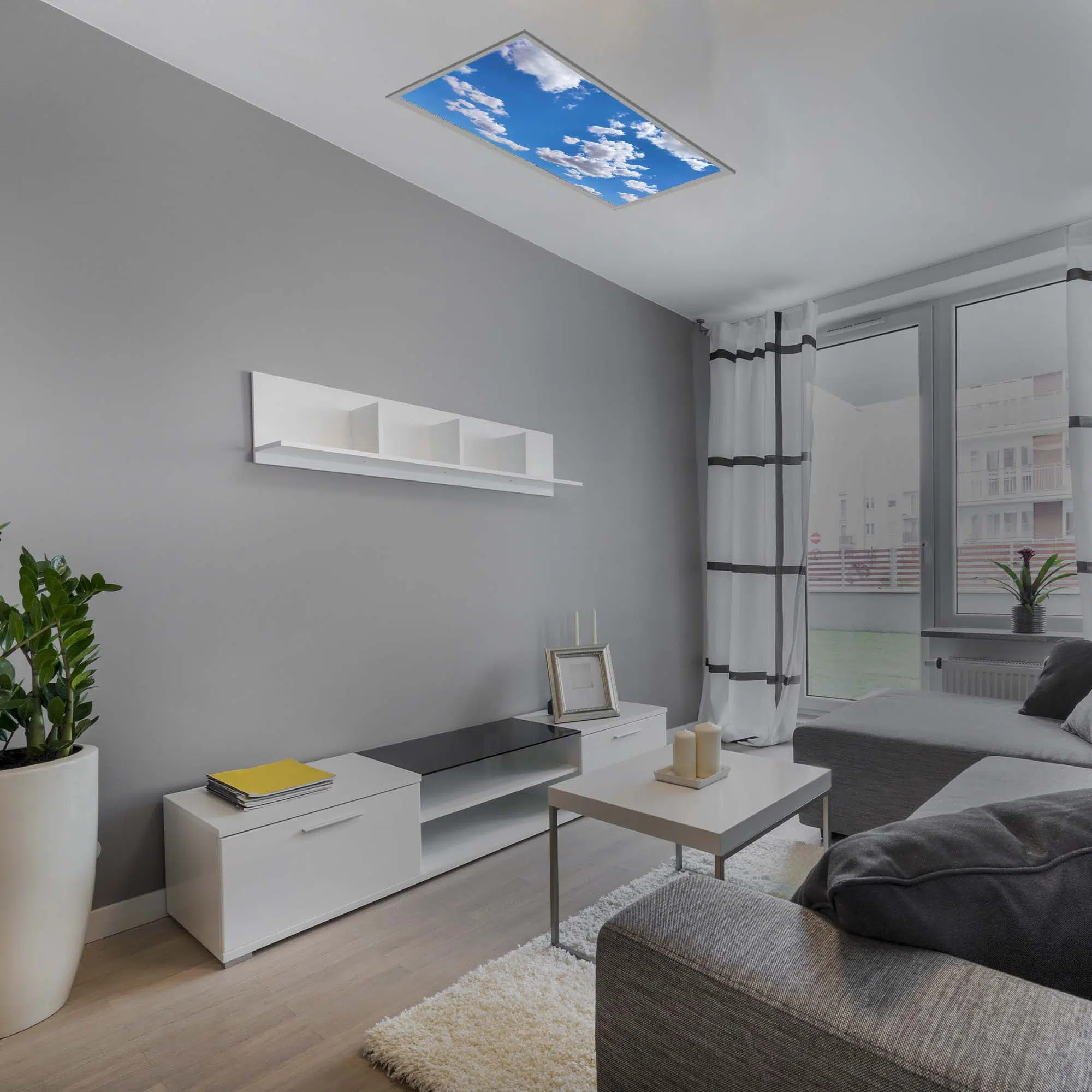 Plafonnier bleu ciel et nuage éteint Plafonnier bleu ciel et nuage éteint