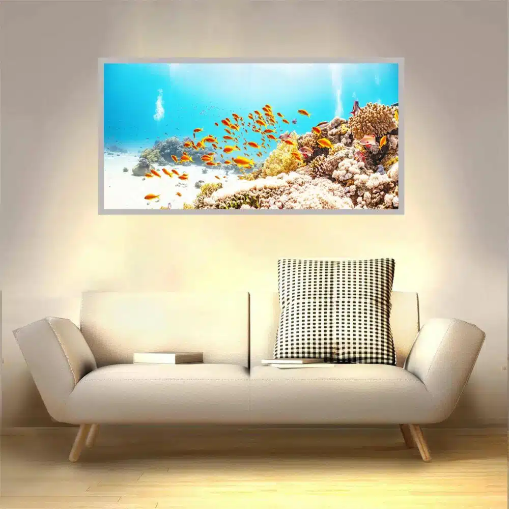 Applique murale aquarium allumée