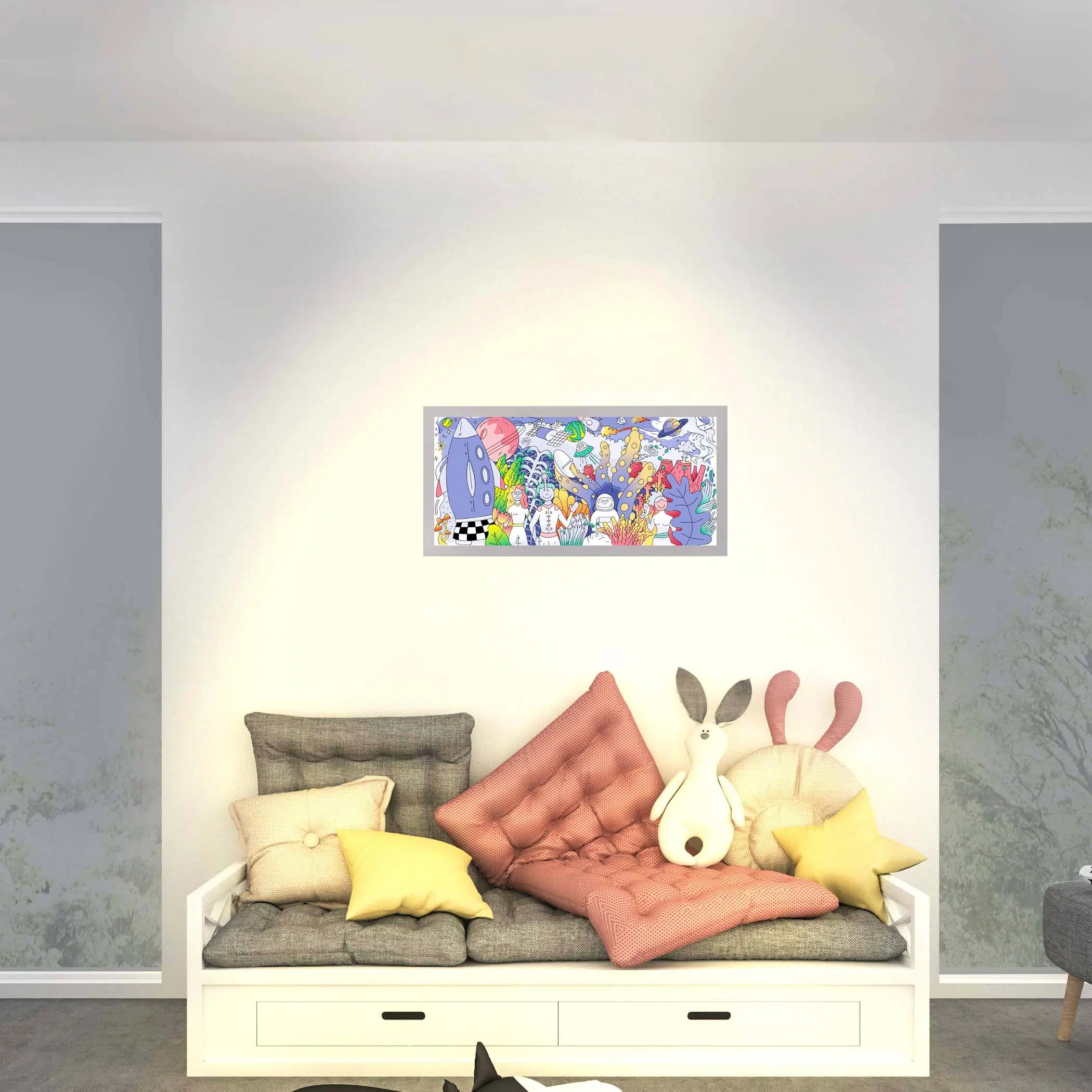 Applique murale galactique allumée Applique murale galactique allumée