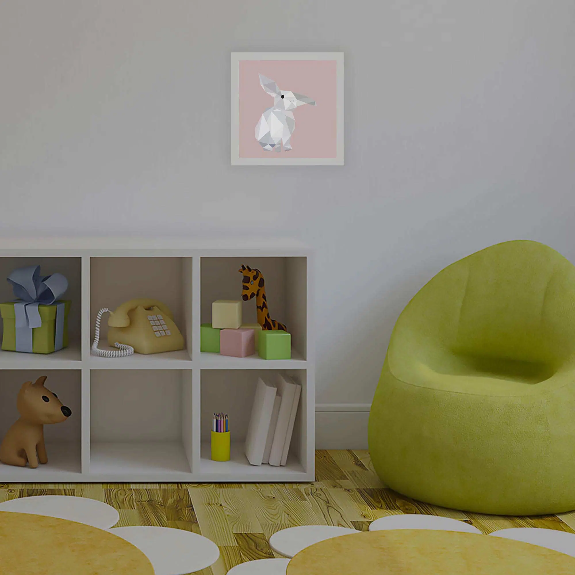 Applique murale lapin rose éteinte Applique murale lapin rose éteinte