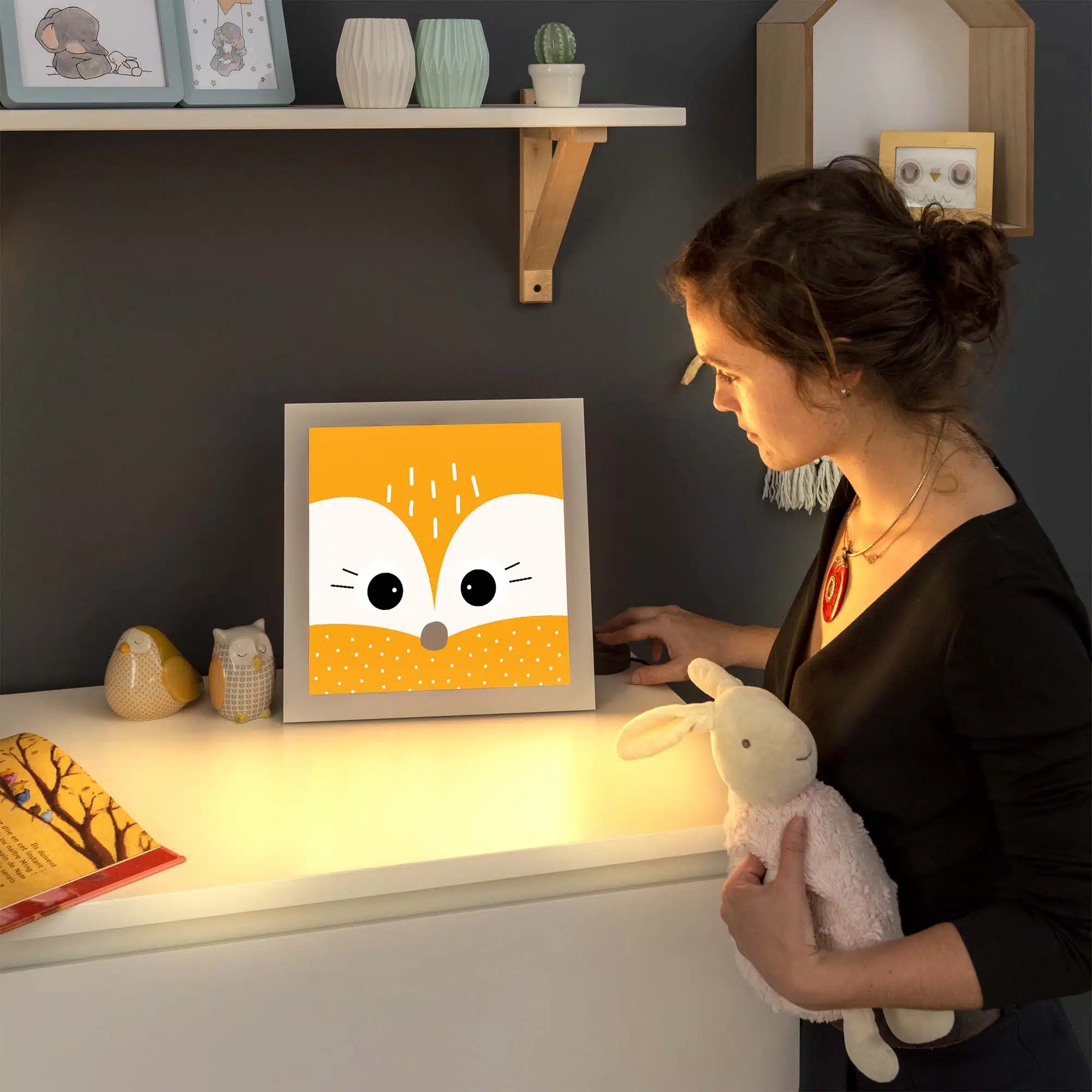 Lampe écureuil allumée