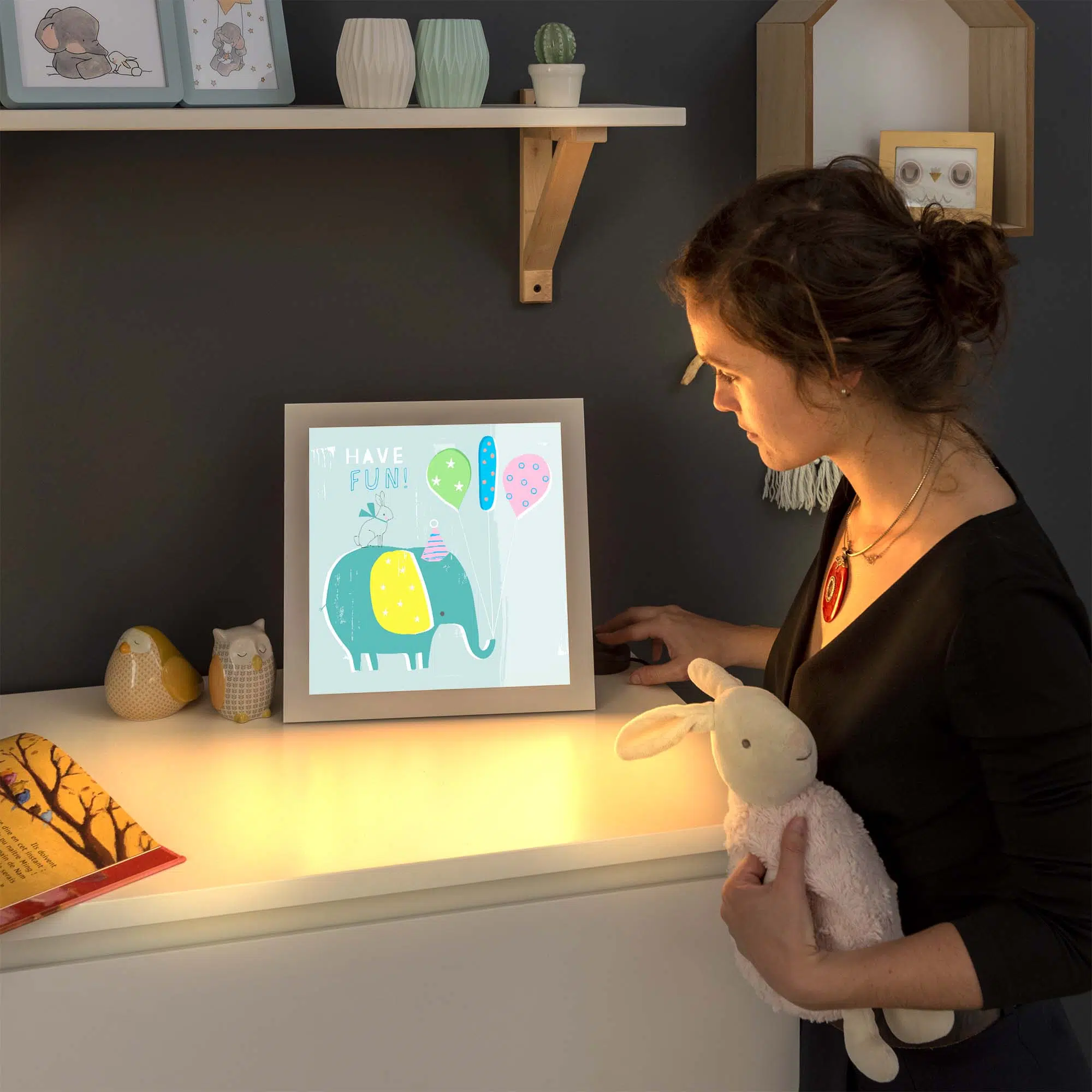 Lampe fête éléphant allumée Lampe fête éléphant allumée