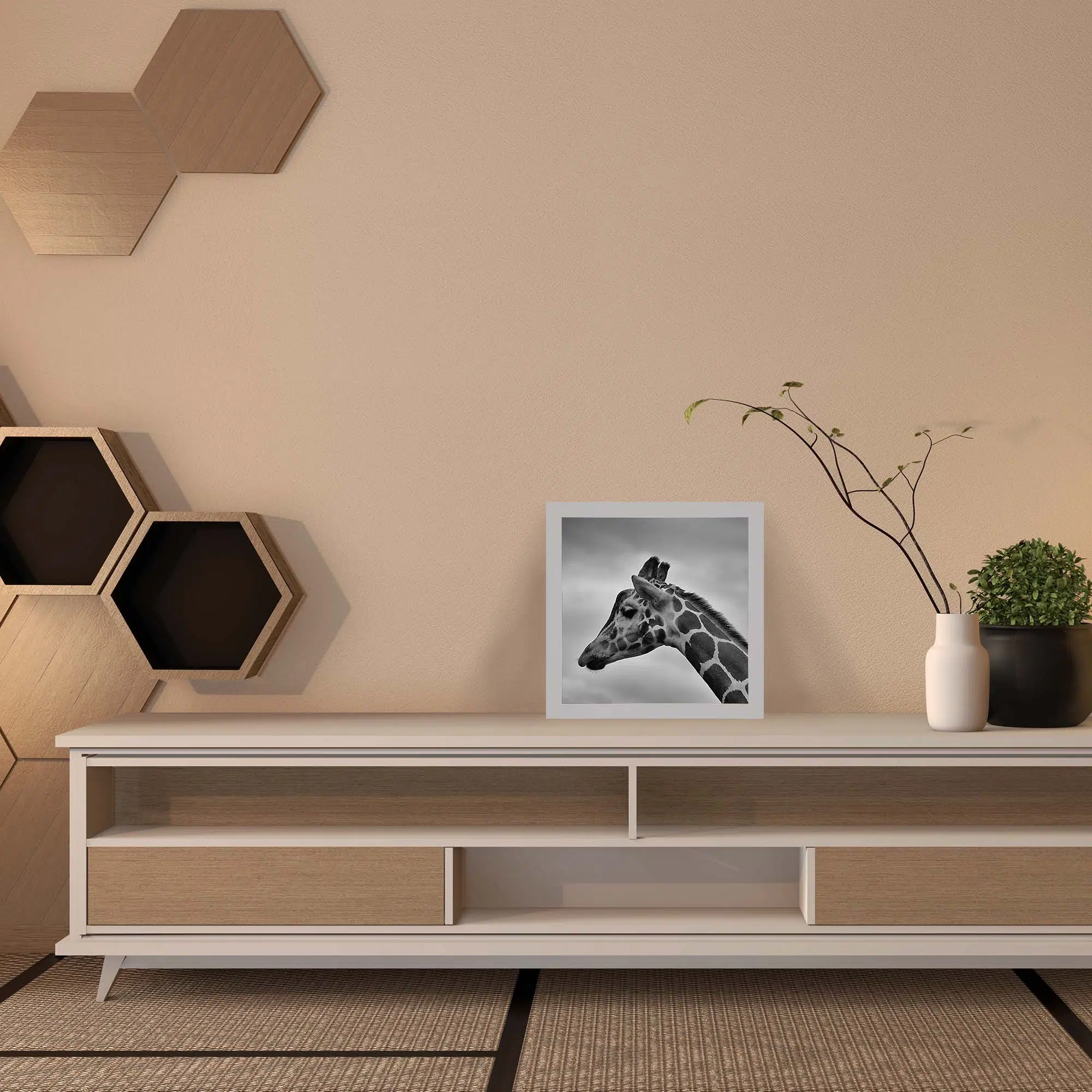 Lampe tête de girafe éteinte Lampe tête de girafe éteinte