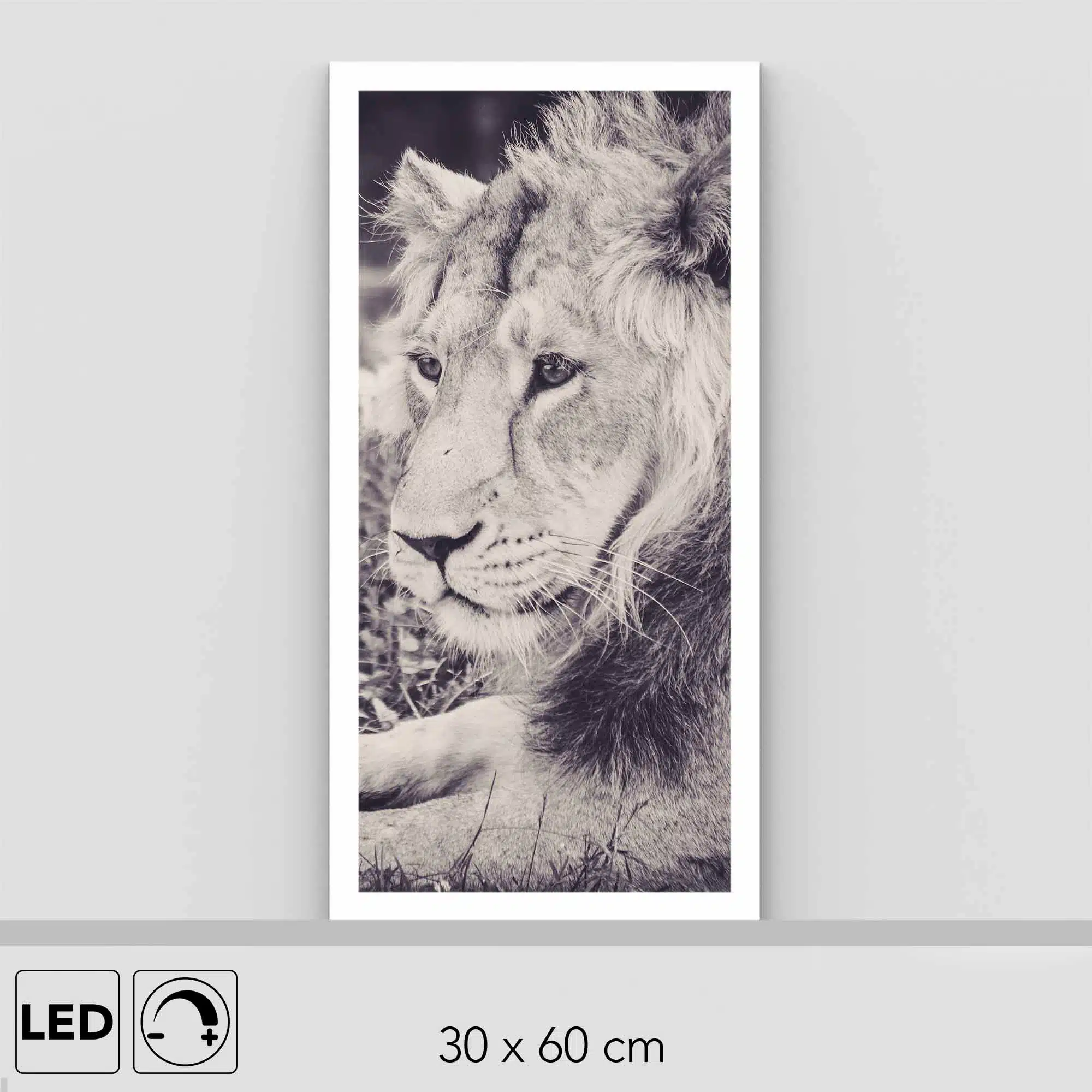 Lampe lion noir et blanc Lampe lion noir et blanc