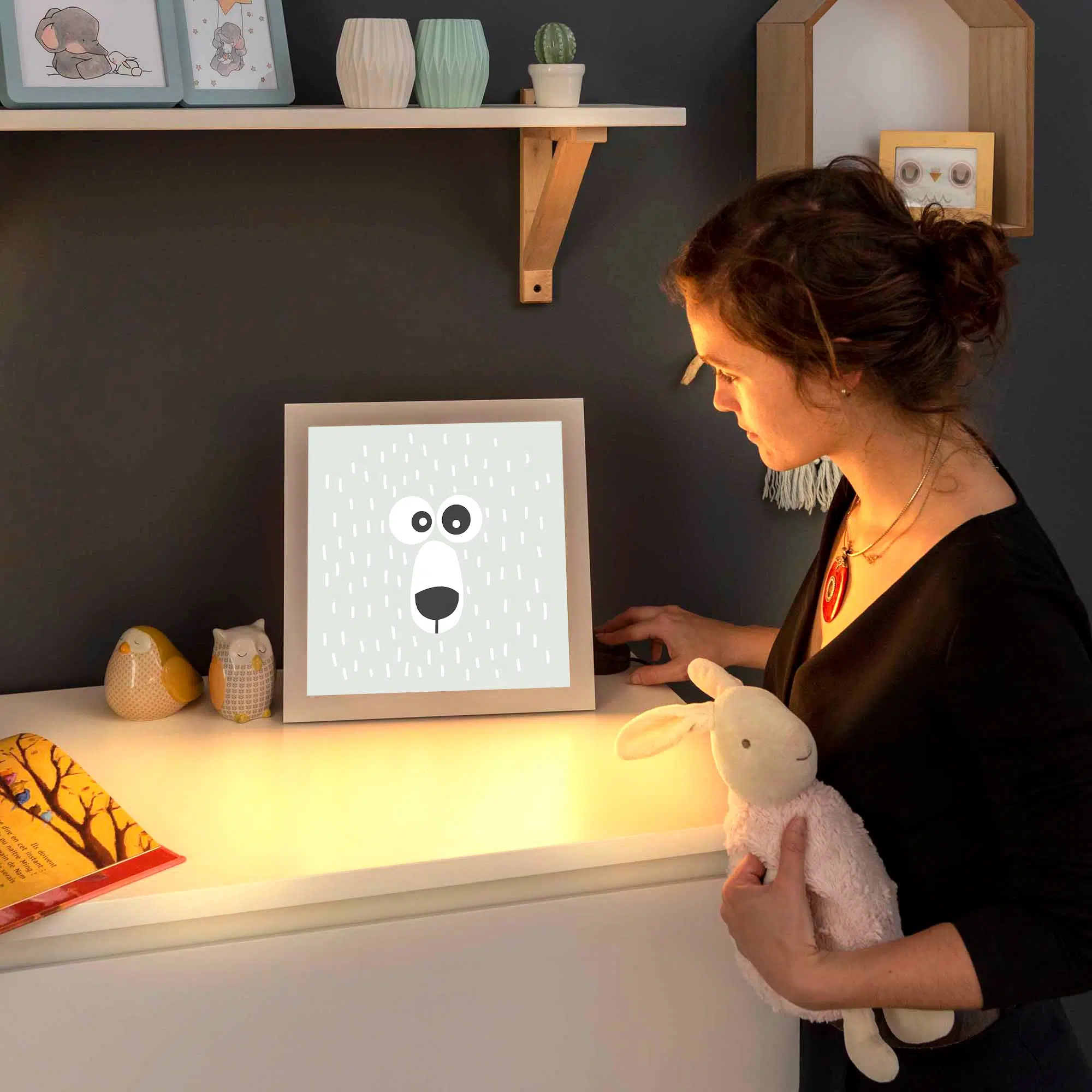 Lampe ours allumée Lampe ours allumée