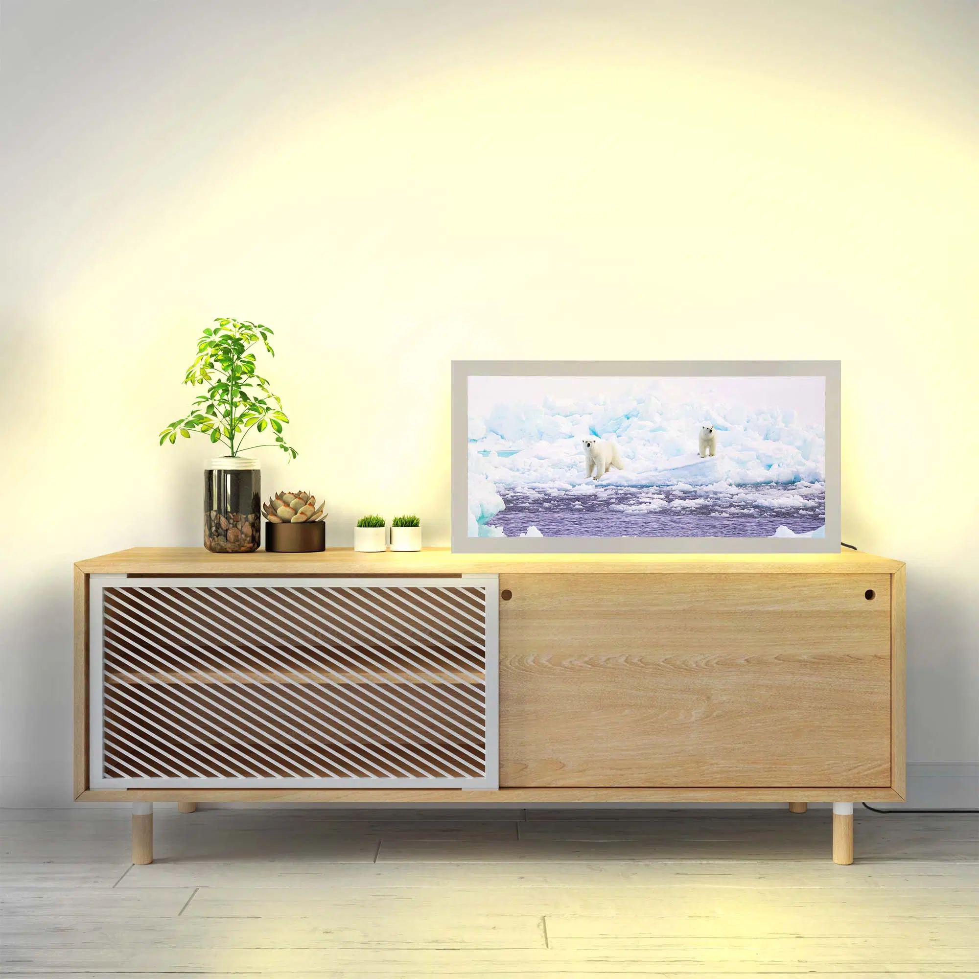 Lampe ourse et ourson allumée Lampe ourse et ourson allumée