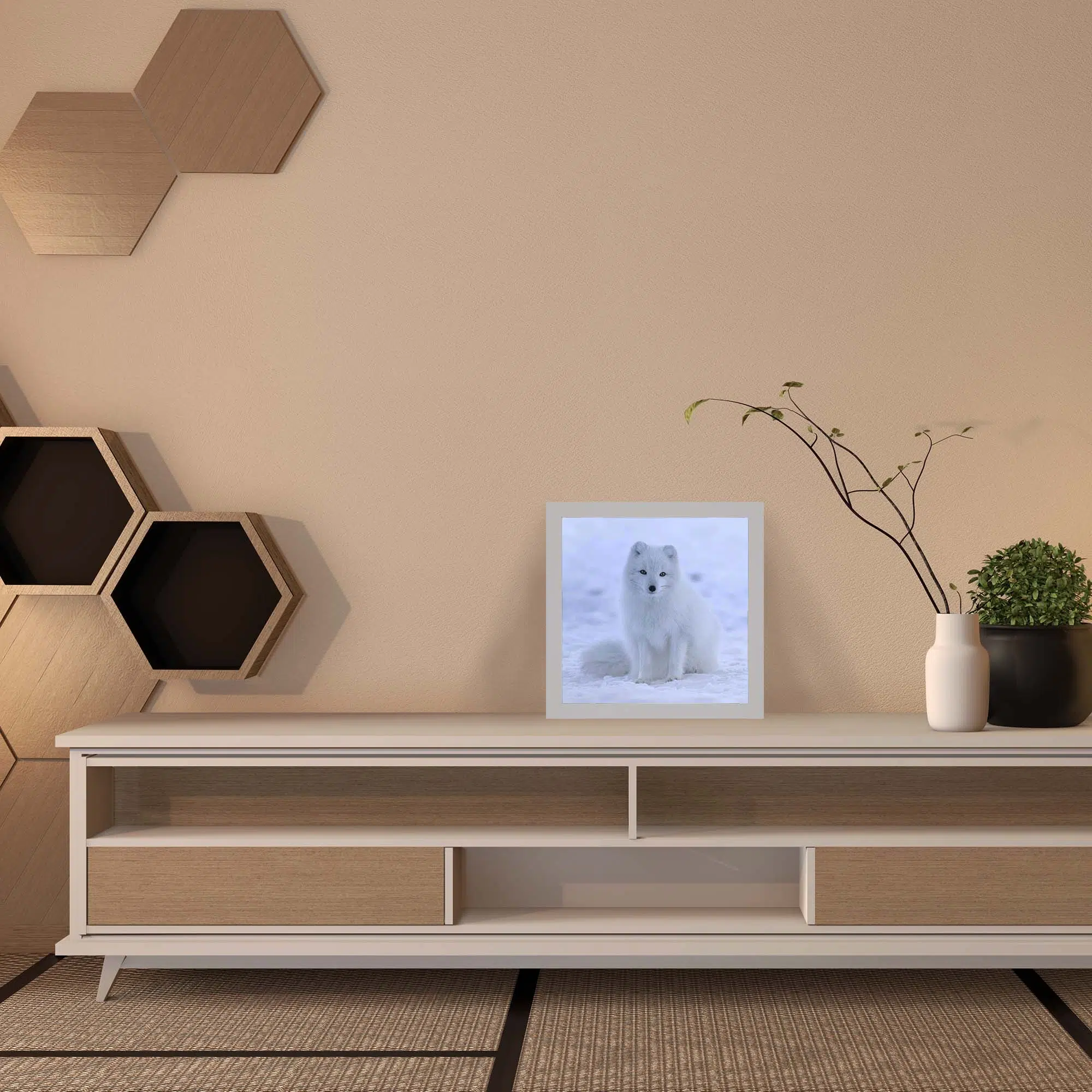 Lampe renard polaire éteinte Lampe renard polaire éteinte