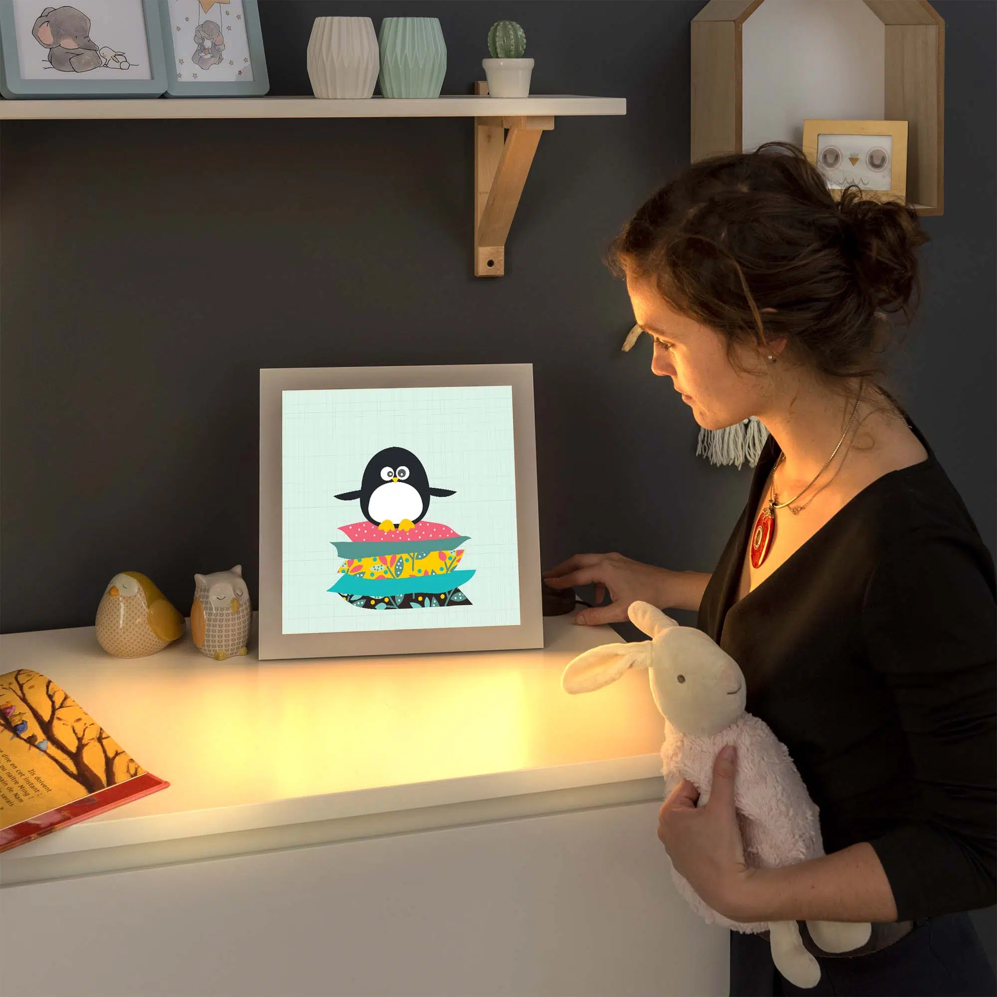 Lampe pingouin allumée Lampe pingouin allumée