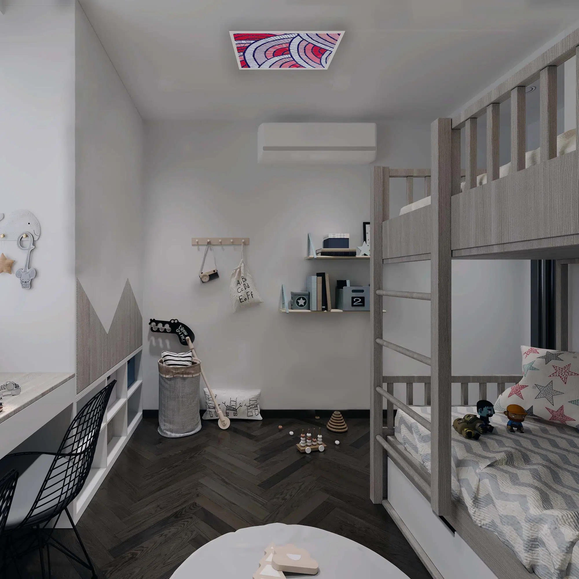 Plafonnier cercle violet éteint Plafonnier cercle violet éteint