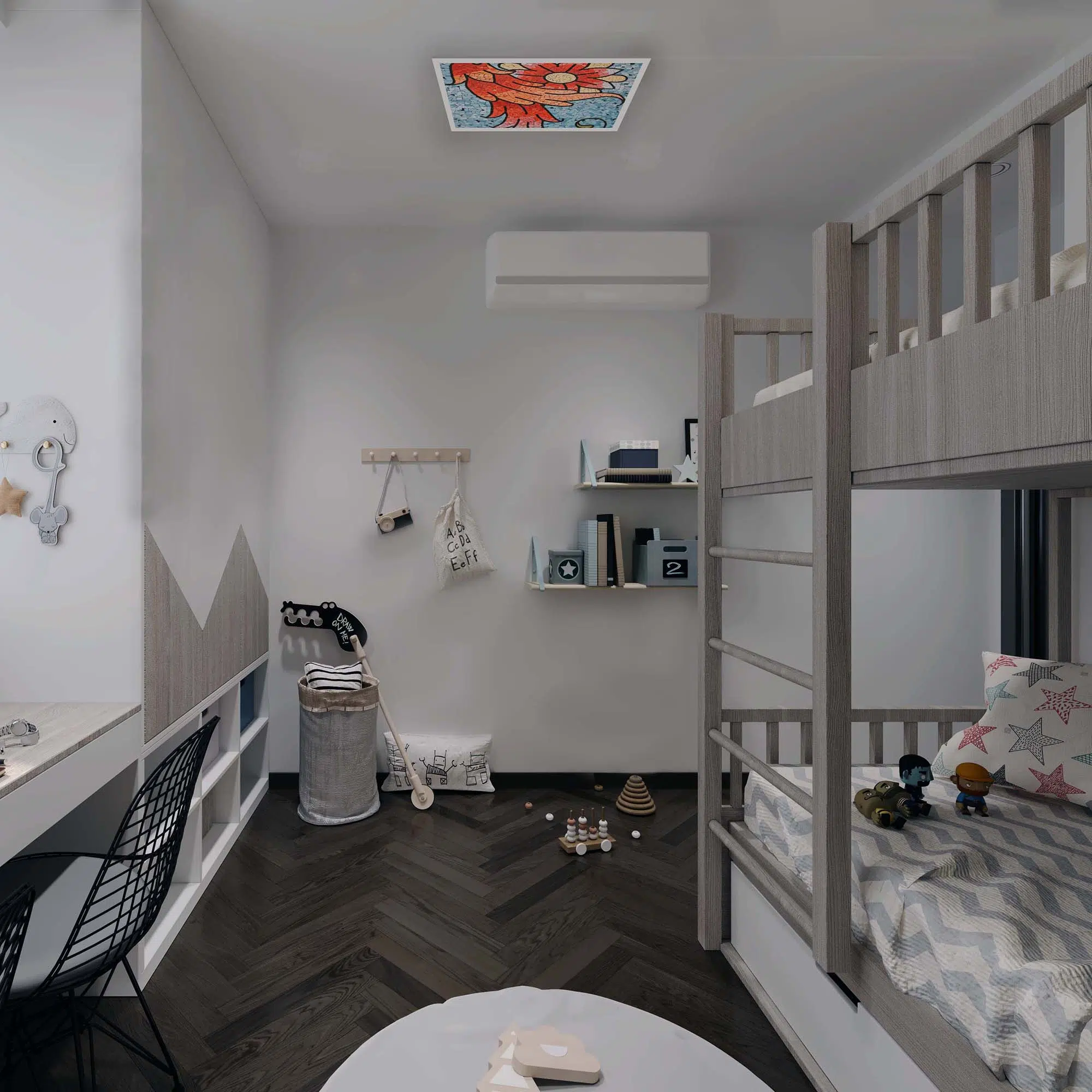 Plafonnier fleur rouge éteint Plafonnier fleur rouge éteint