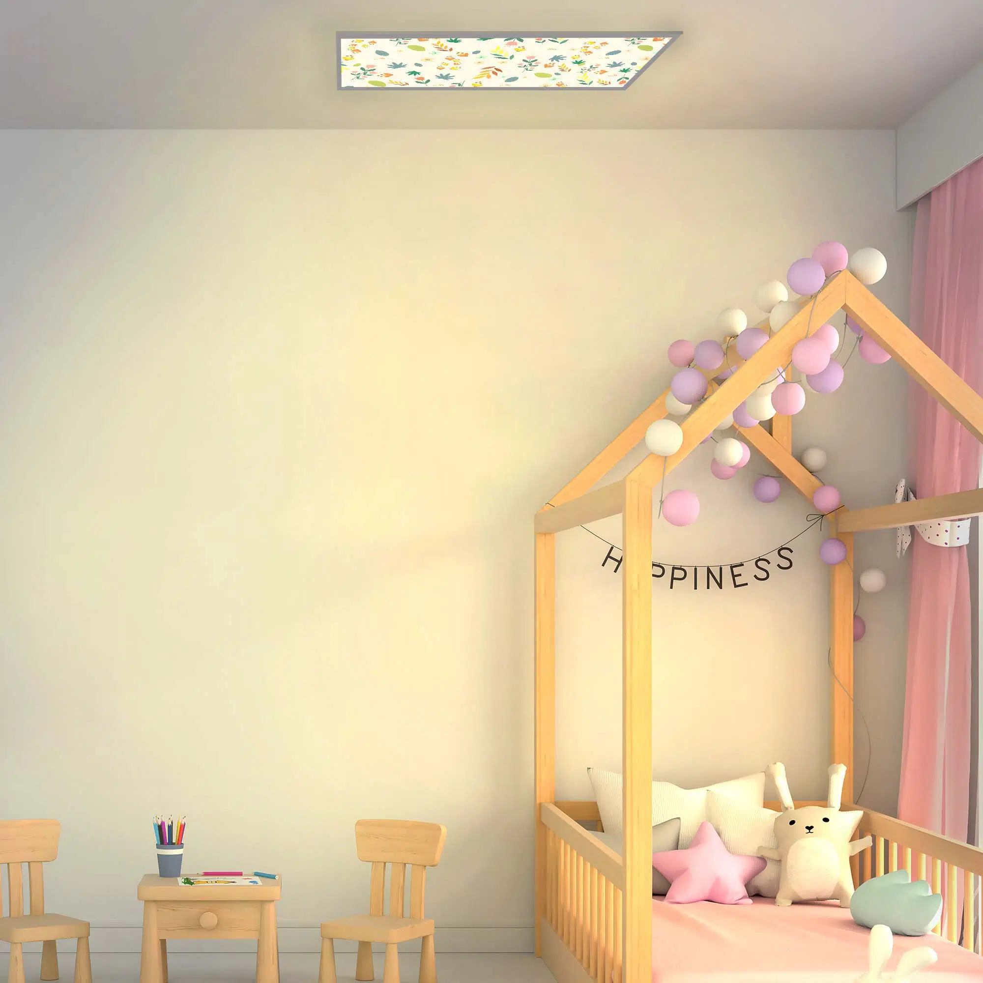 Plafonnier fleuris allumé Plafonnier fleuris allumé