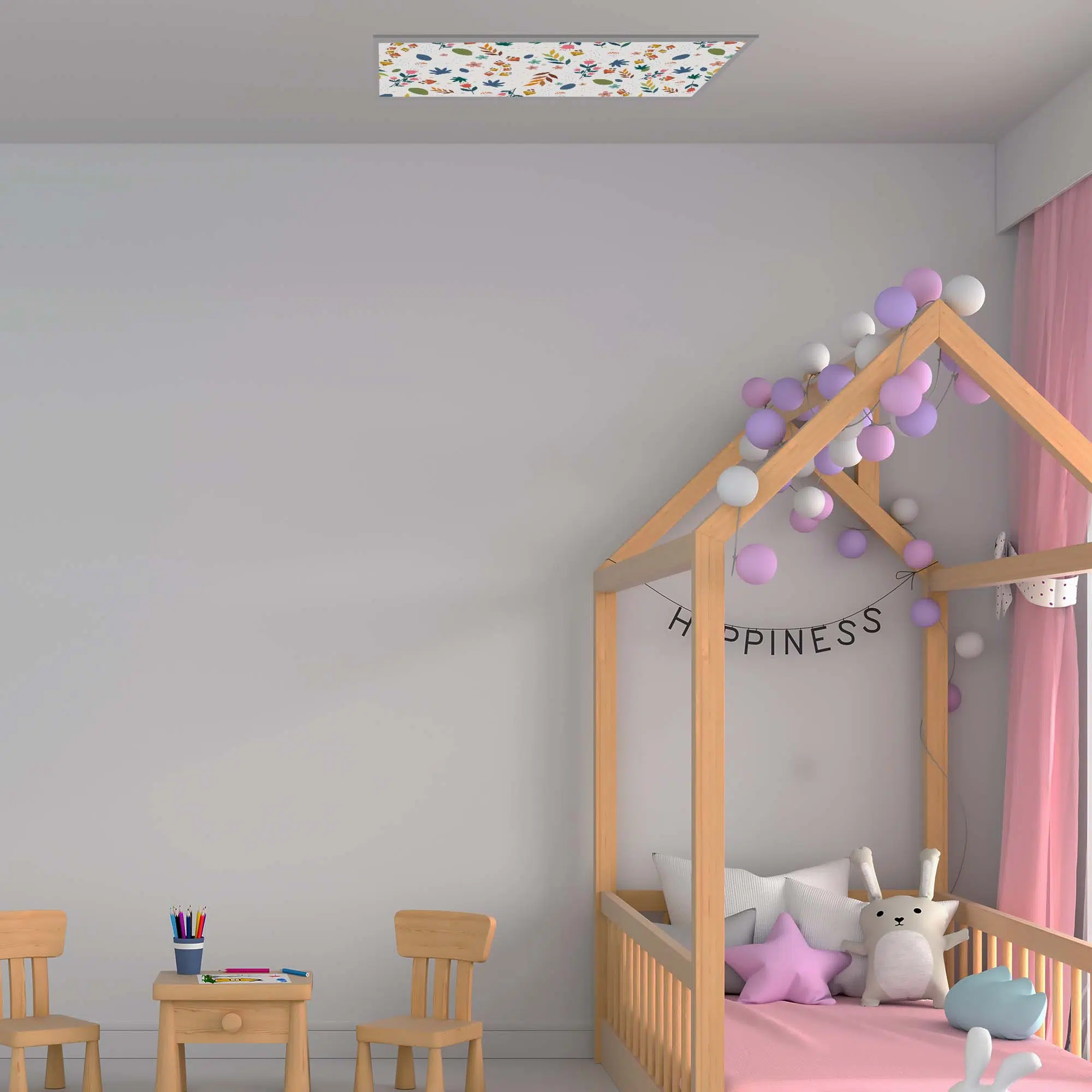 Plafonnier fleuris éteint Plafonnier fleuris éteint