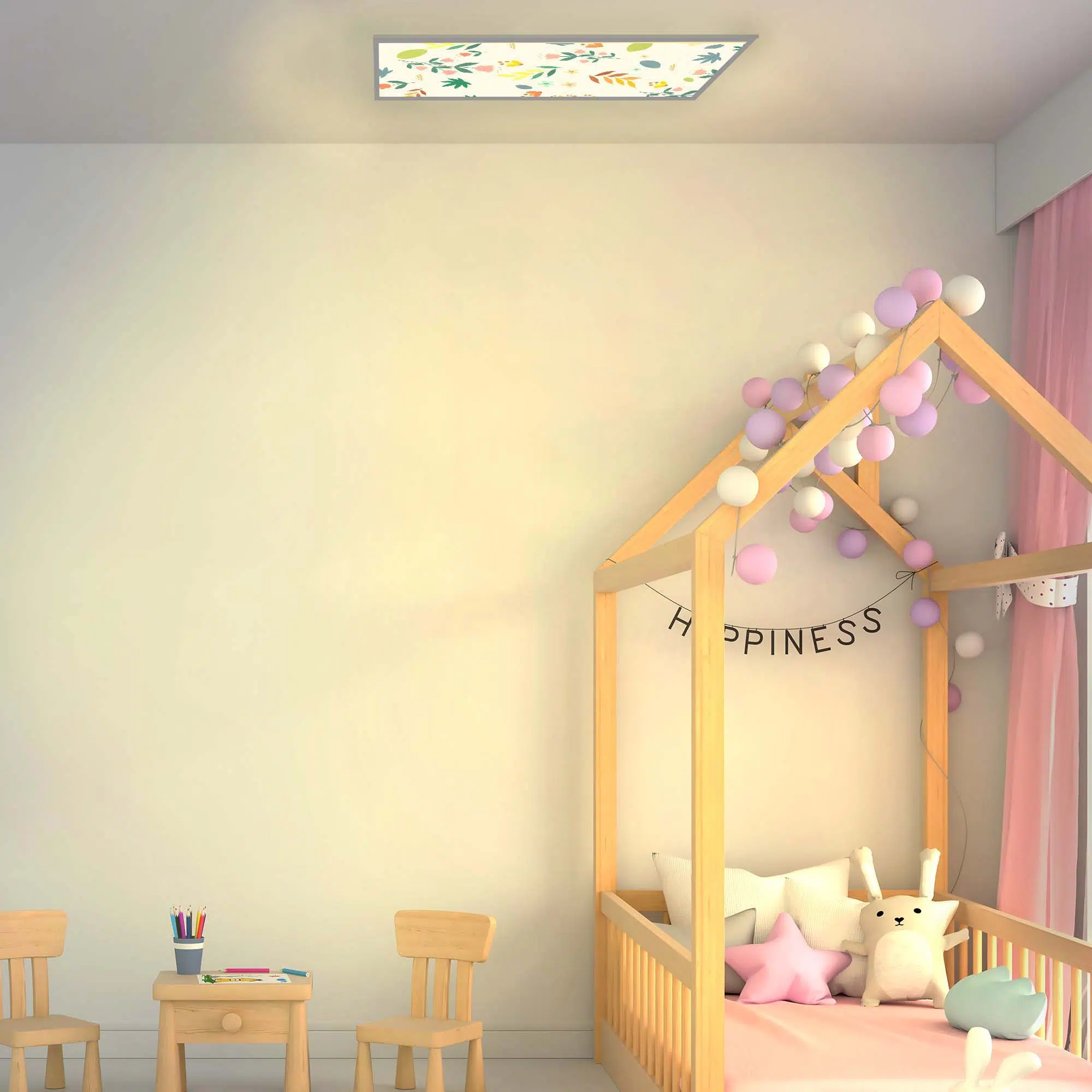 Plafonnier fleurs allumé Plafonnier fleurs allumé