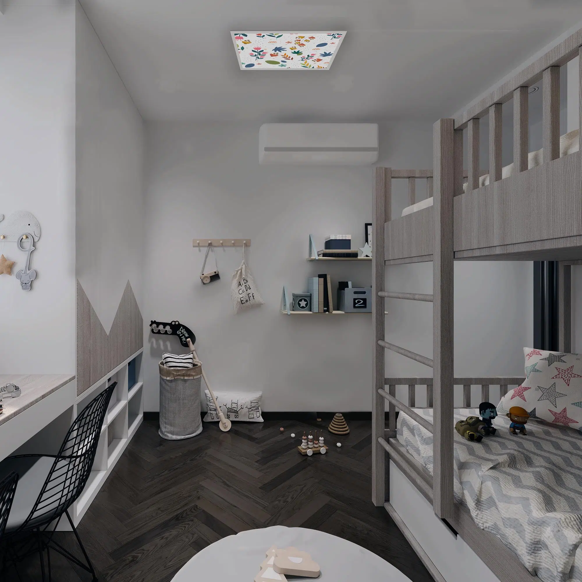 Plafonnier fleurs des champs éteint