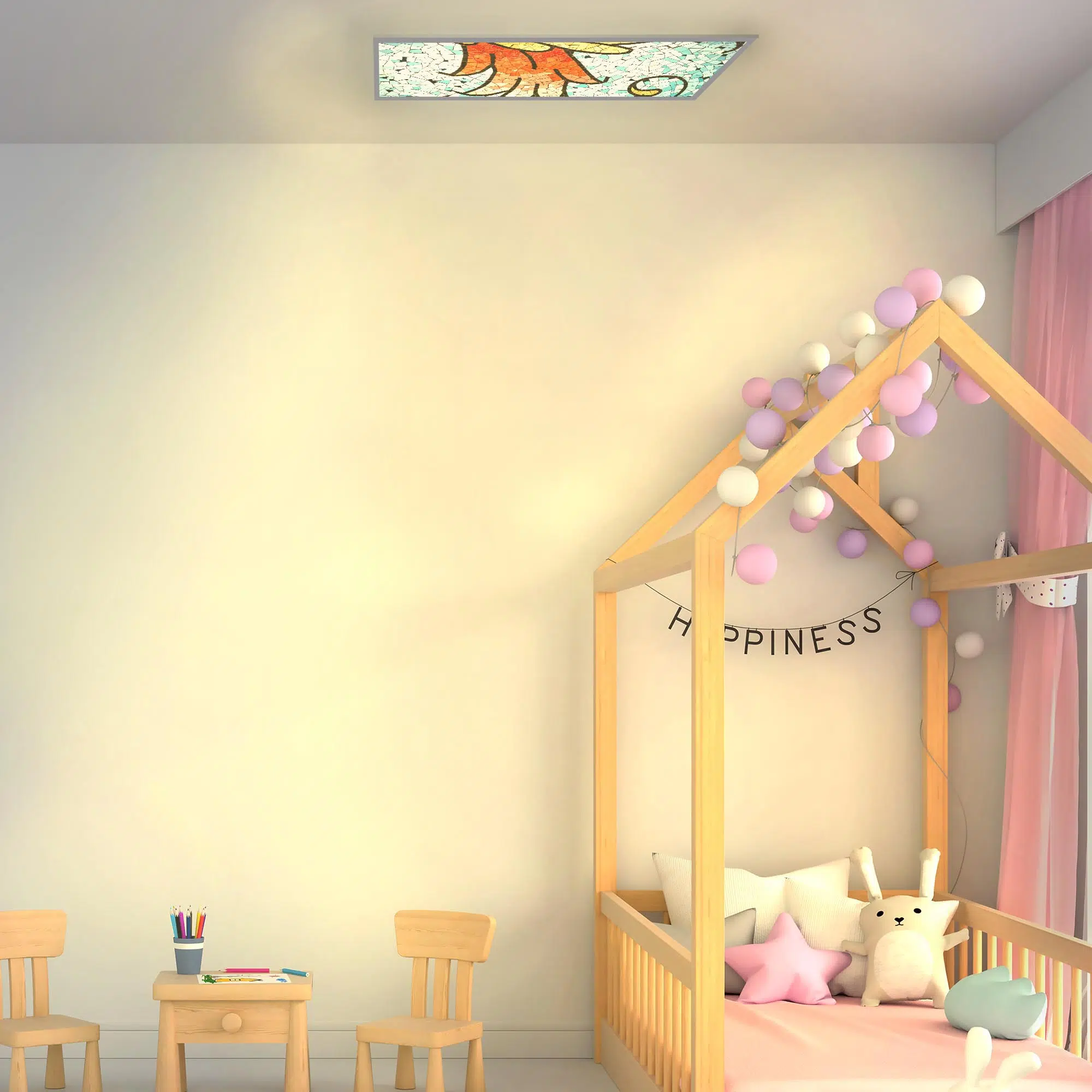 Plafonnier mosaique allumé Plafonnier mosaique allumé