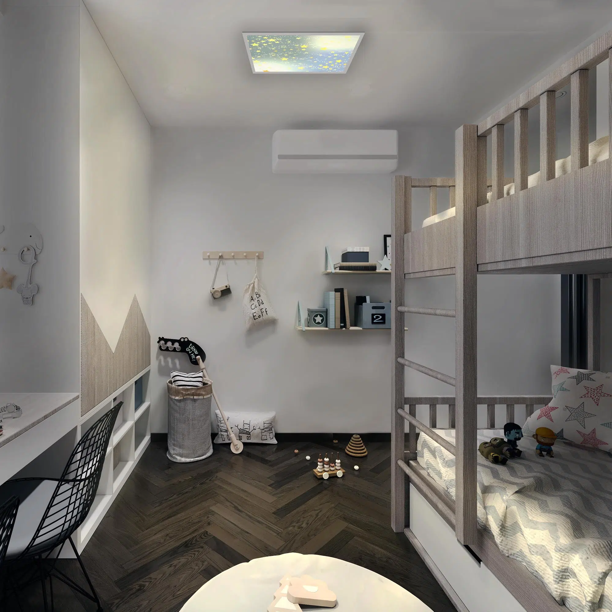 Plafonnier nuit allumé