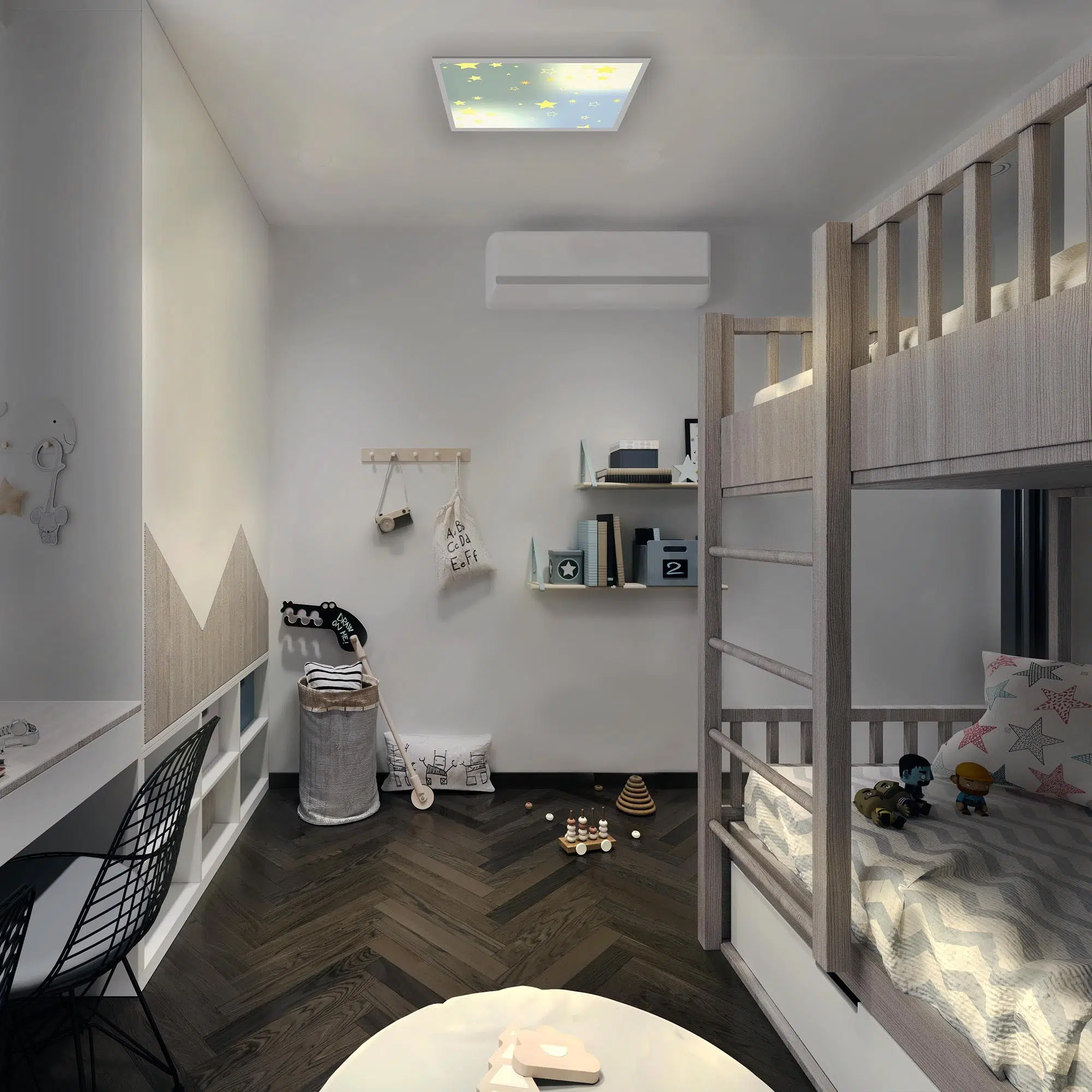 Plafonnier nuit étoile allumé