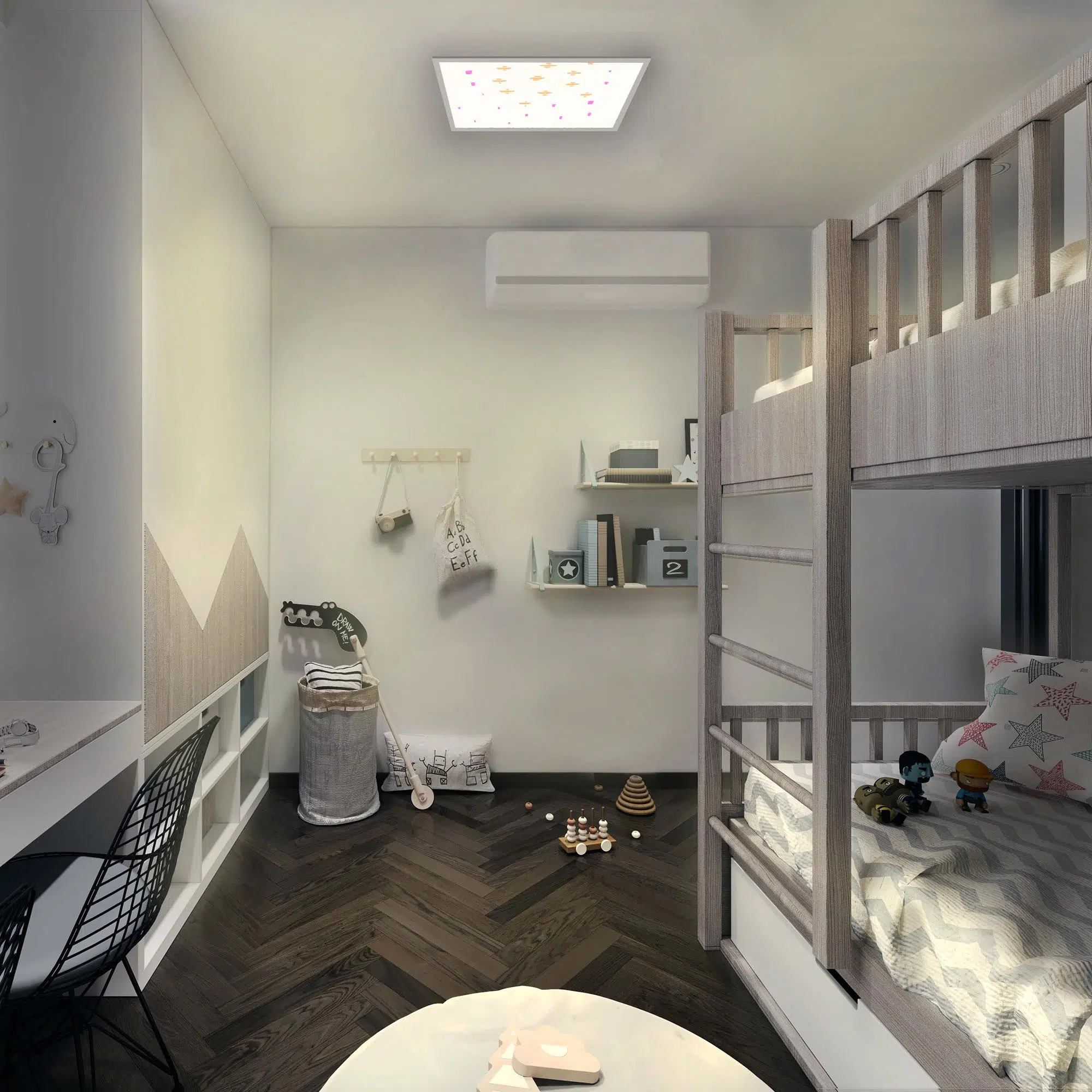 Plafonnier points allumée Plafonnier points allumée