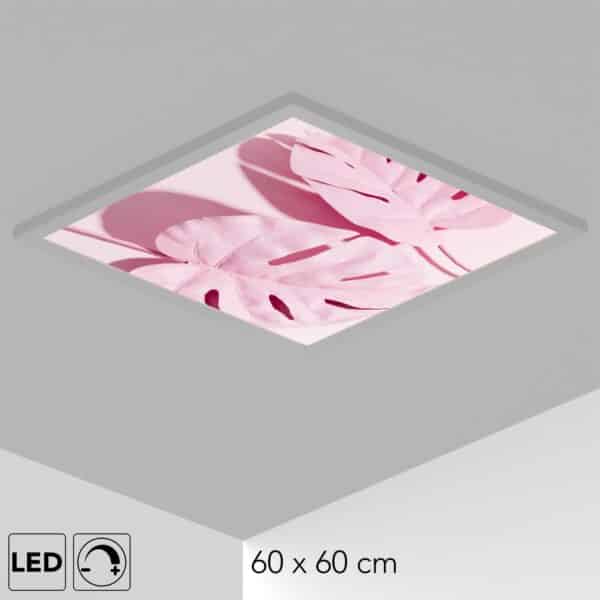 Plafonnier feuille rose