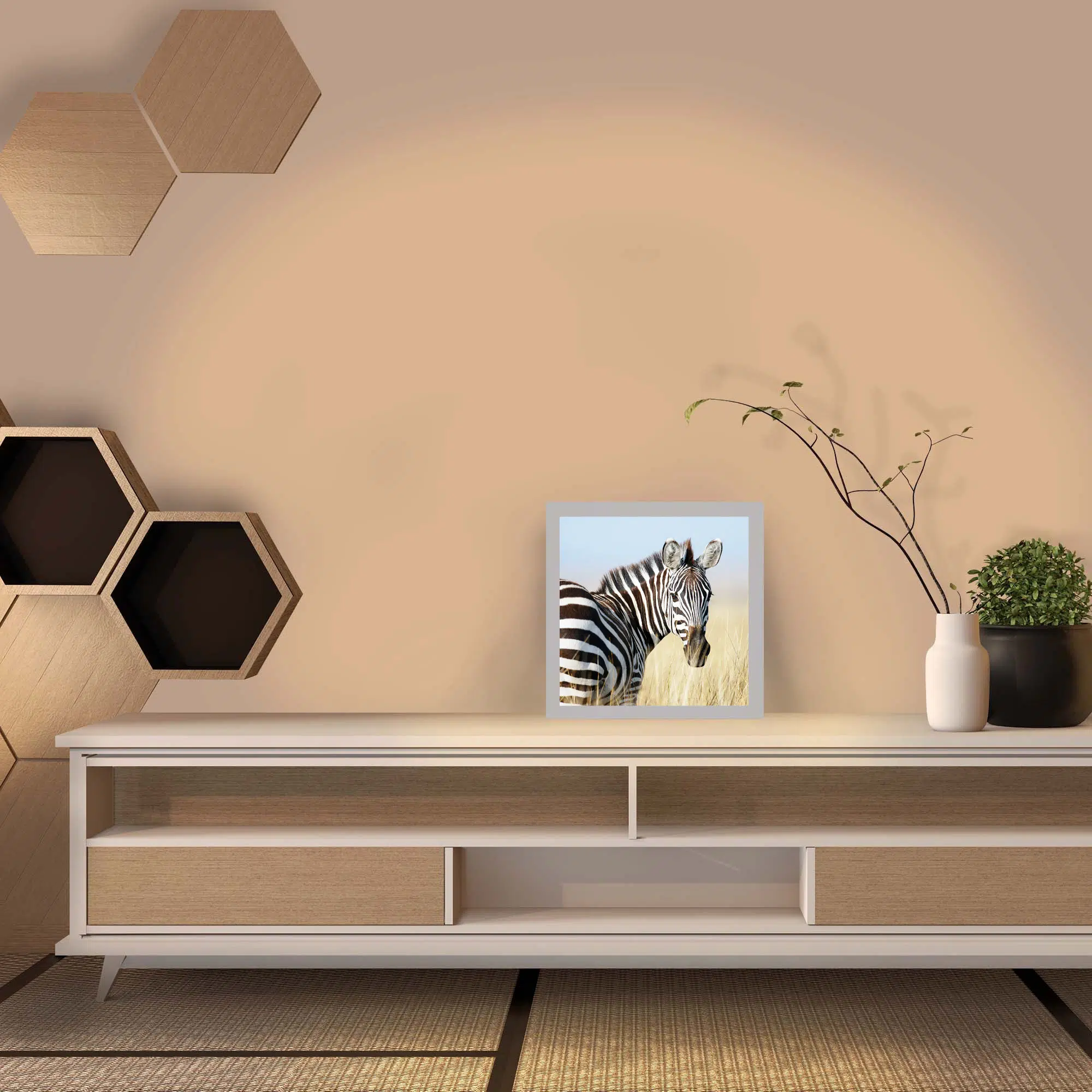 Lampe zèbre allumée Lampe zèbre allumée