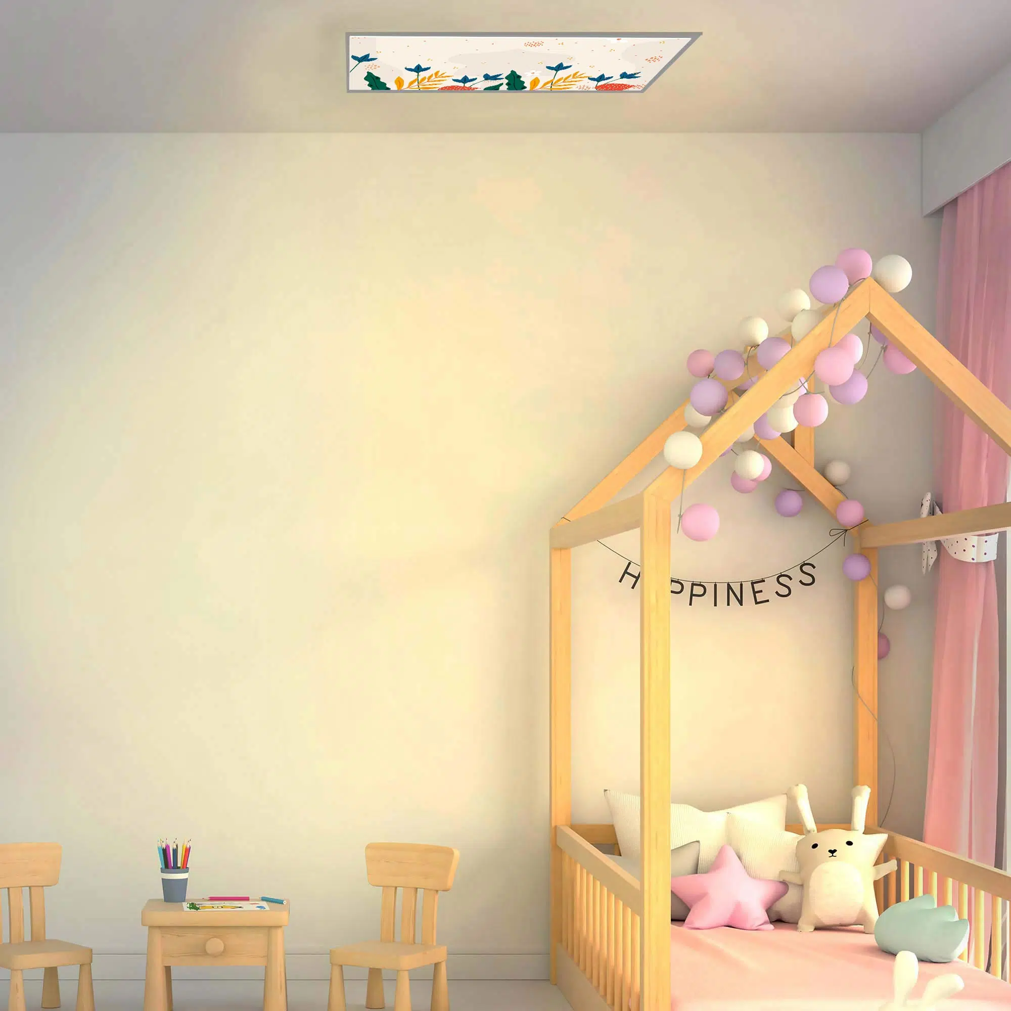 Plafonnier champêtre allumé Plafonnier champêtre allumé