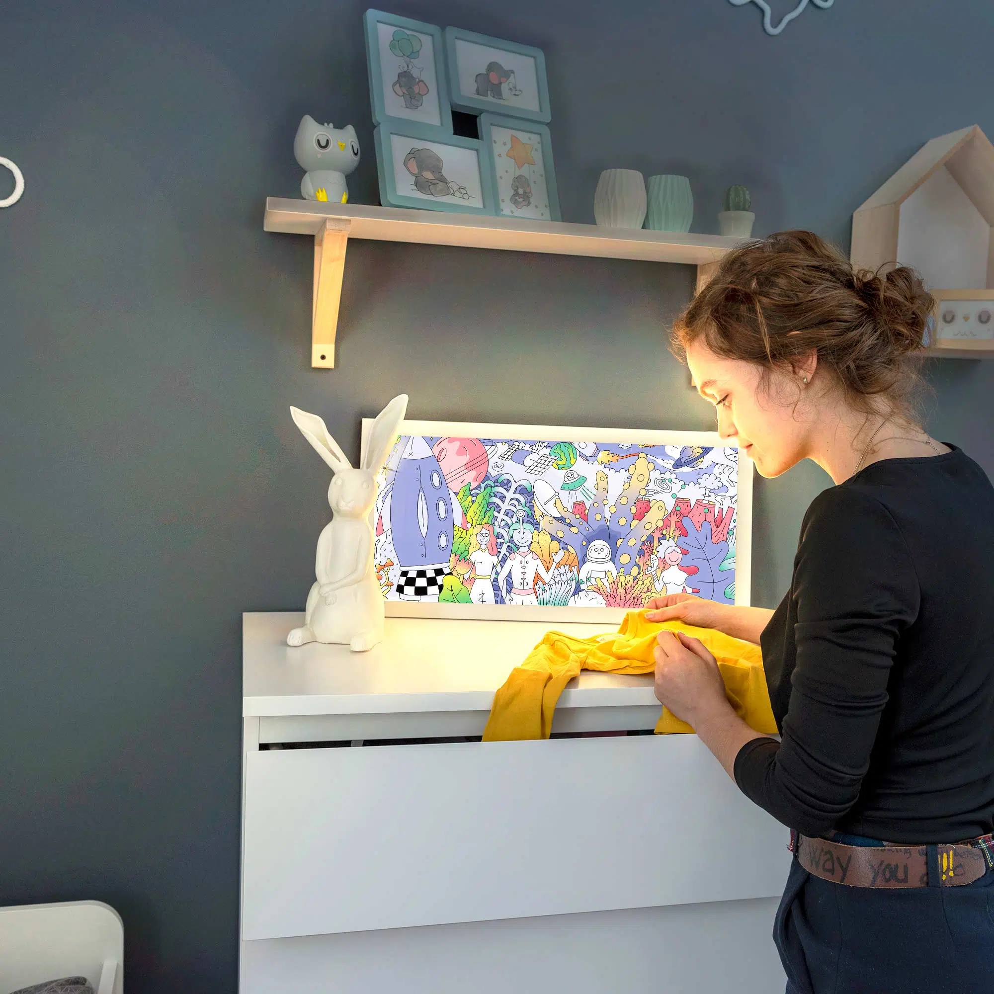 Lampe galactique allumée