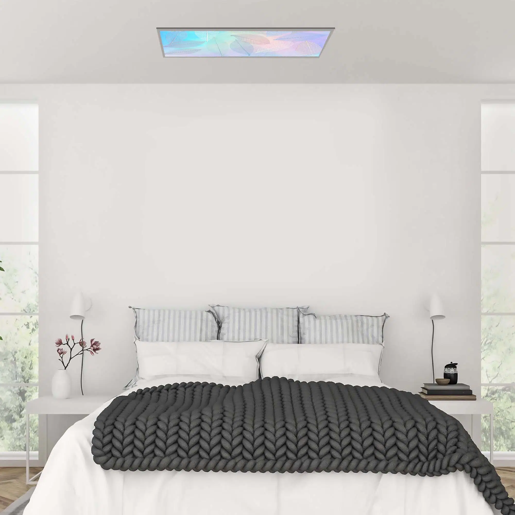 Plafonnier feuilles pastel éteint Plafonnier feuilles pastel éteint