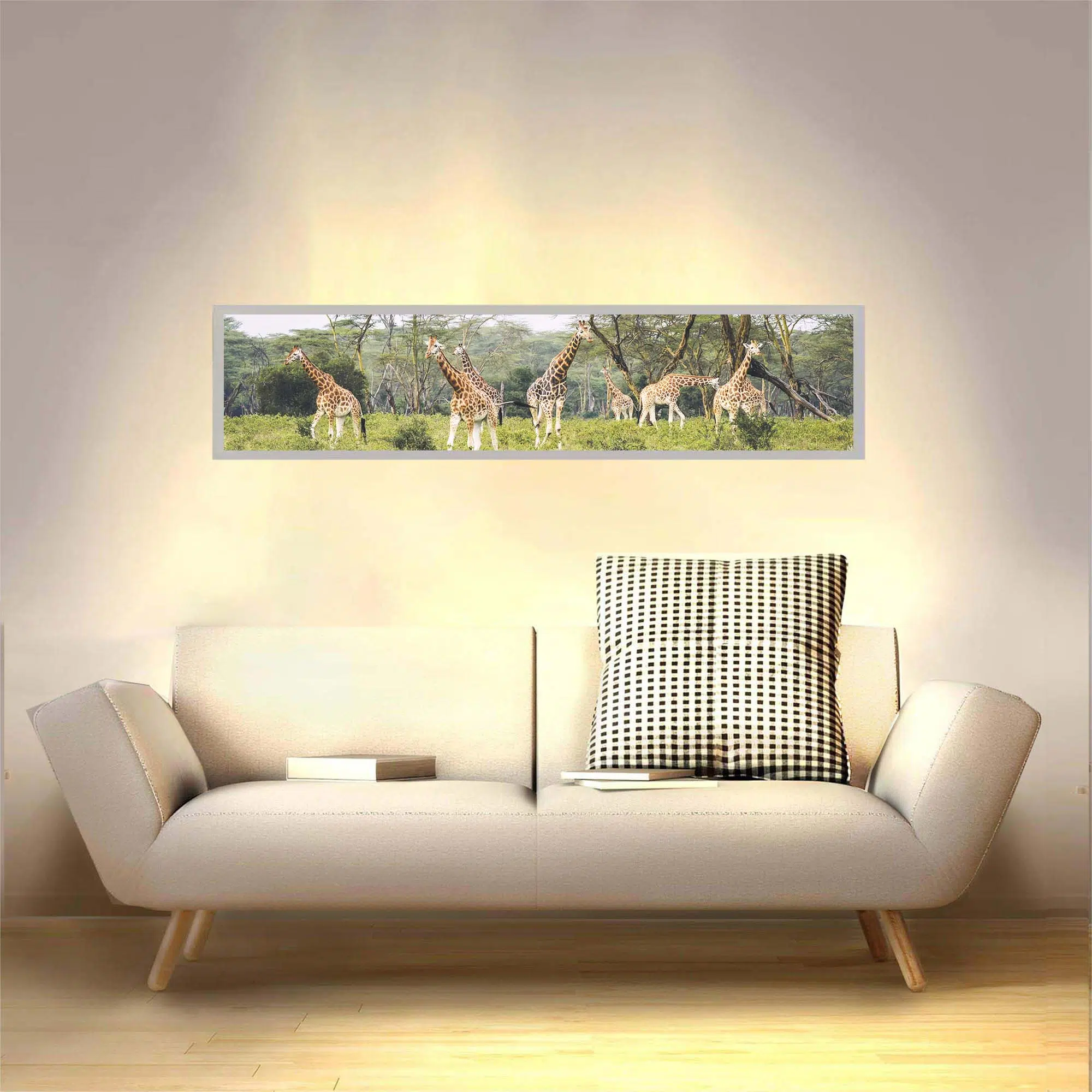 Applique murale girafes allumée