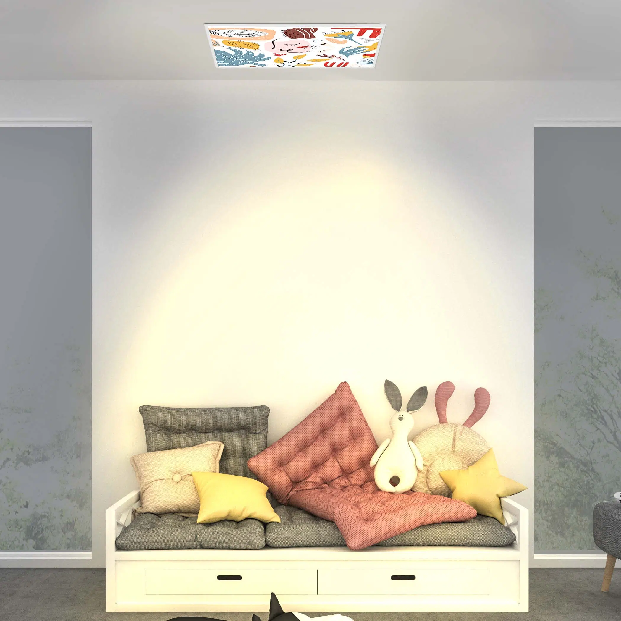 Plafonnier songes allumé